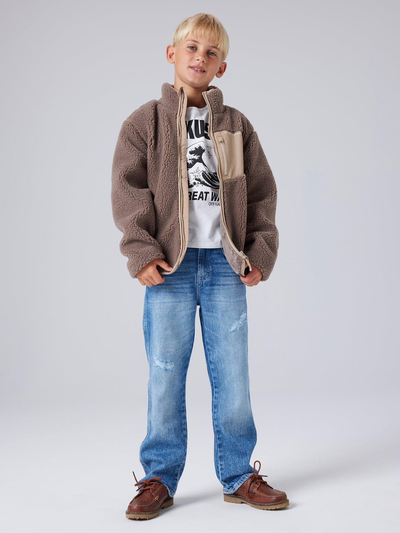 Name It Unisex Kids Fleece Zip Up Jacket, Brown, Size Age: 13 Years