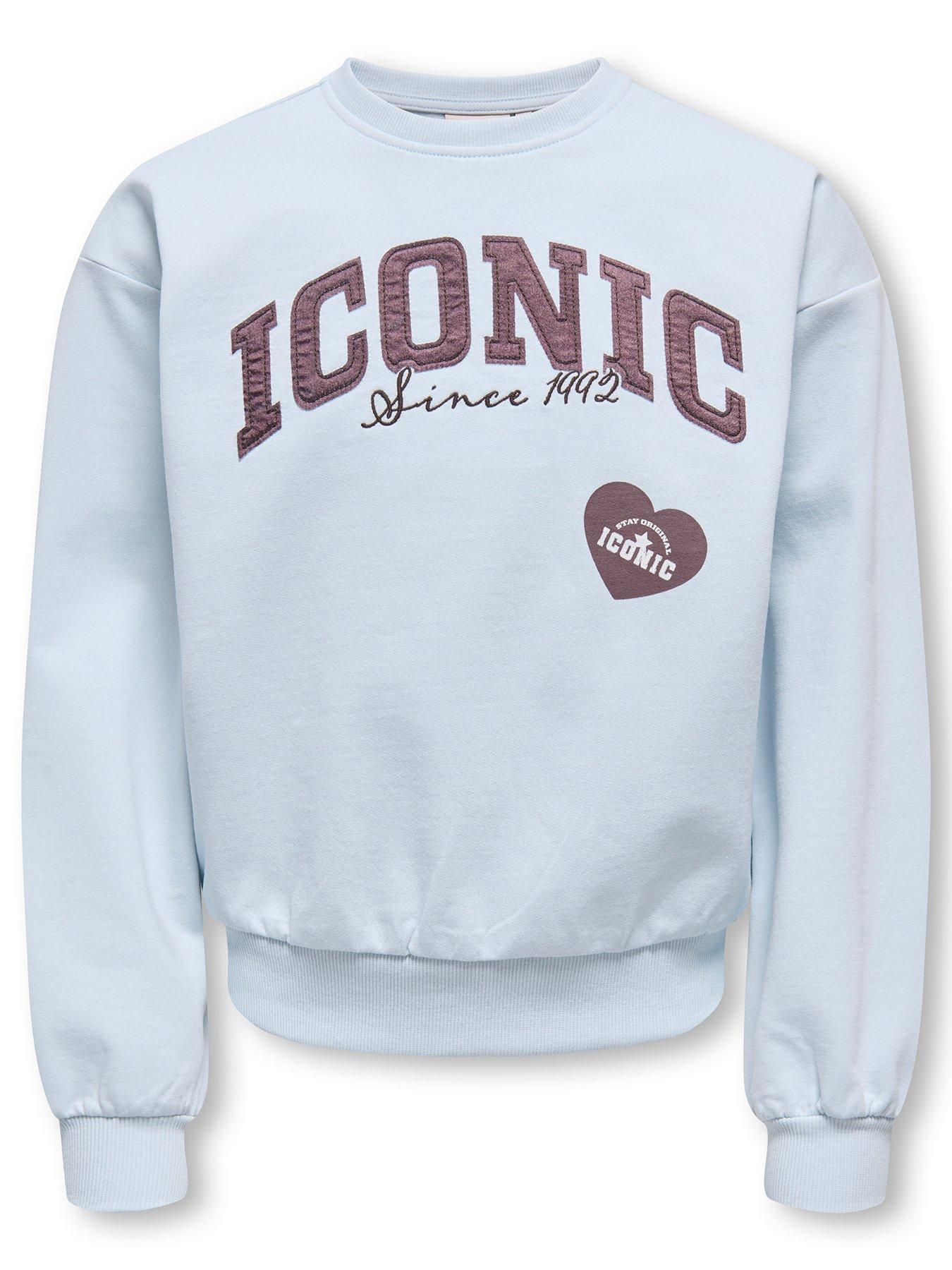Only Kids Girls Iconic Sweatshirt - Light Blue