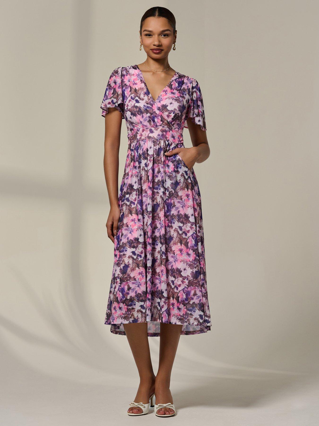 midaxi dress with short sleeves Women's Willow Midaxi Dress With Short Sleeves In Black | Extra Small