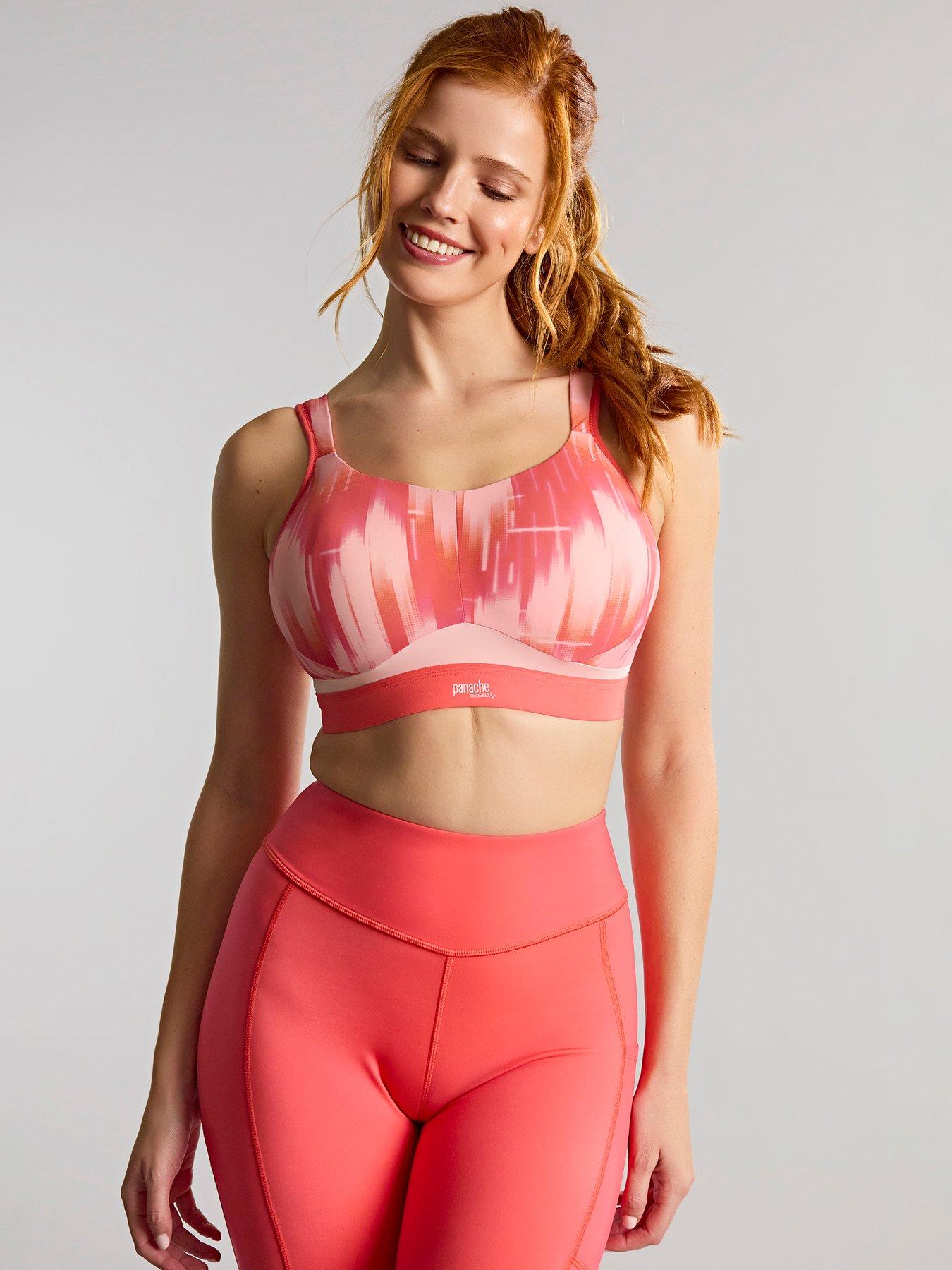 Panache Sport Boundless Pink Abstract Moulded Non Wired High Impact Sports Bra (second Sizes) - Pink Abstract
