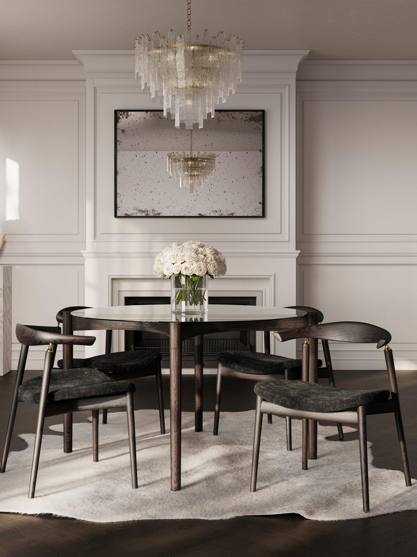 Image 1 of 5 of OTI Ned Clear & Chocolate Dining Table