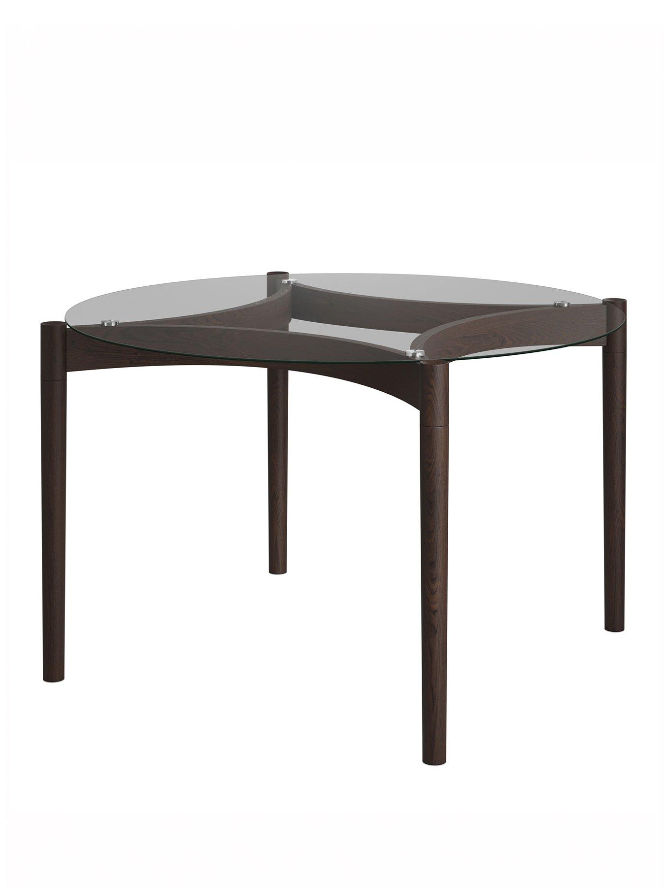 Image 2 of 5 of OTI Ned Clear & Chocolate Dining Table
