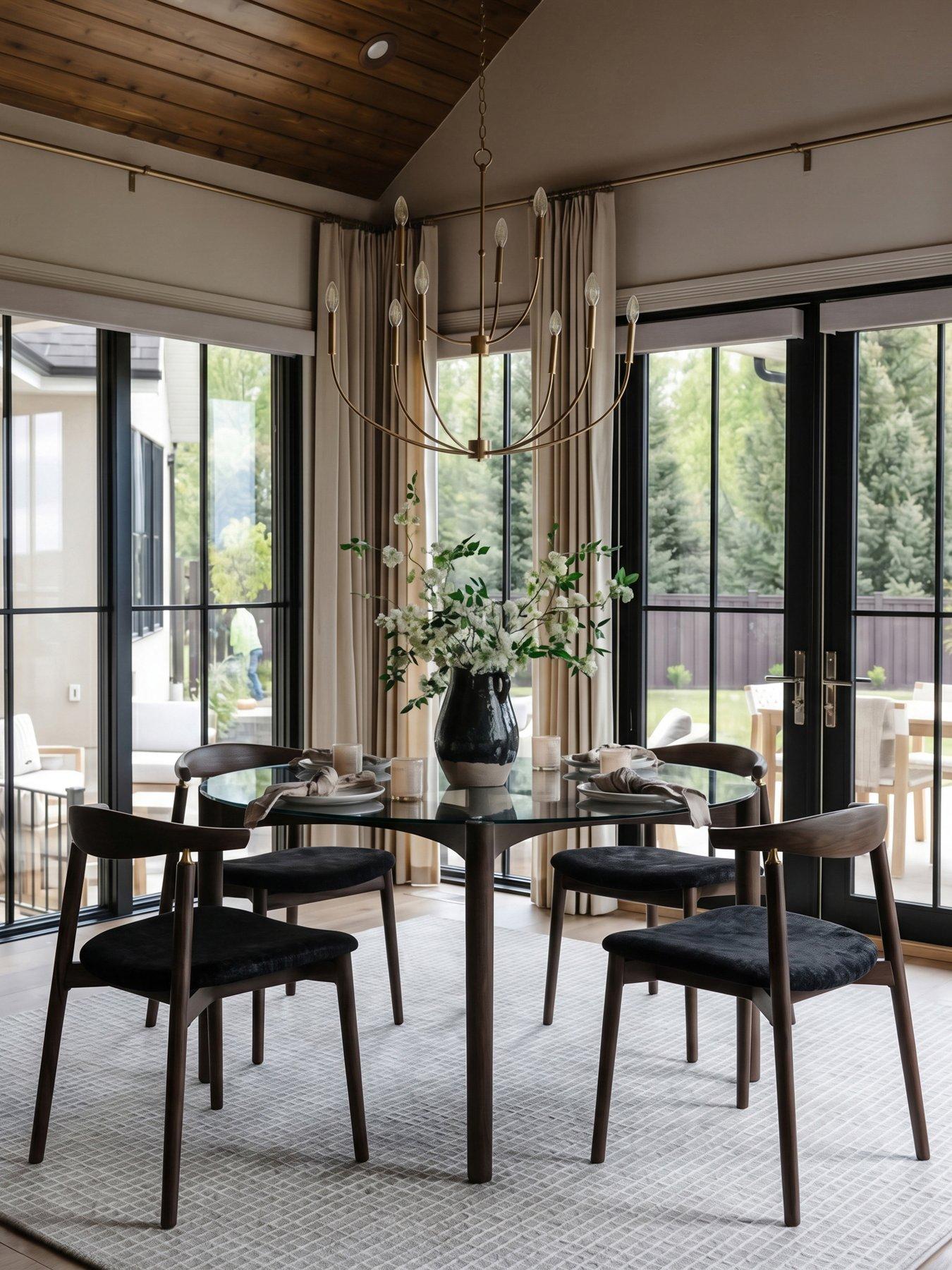 Image 3 of 5 of OTI Ned Clear & Chocolate Dining Table