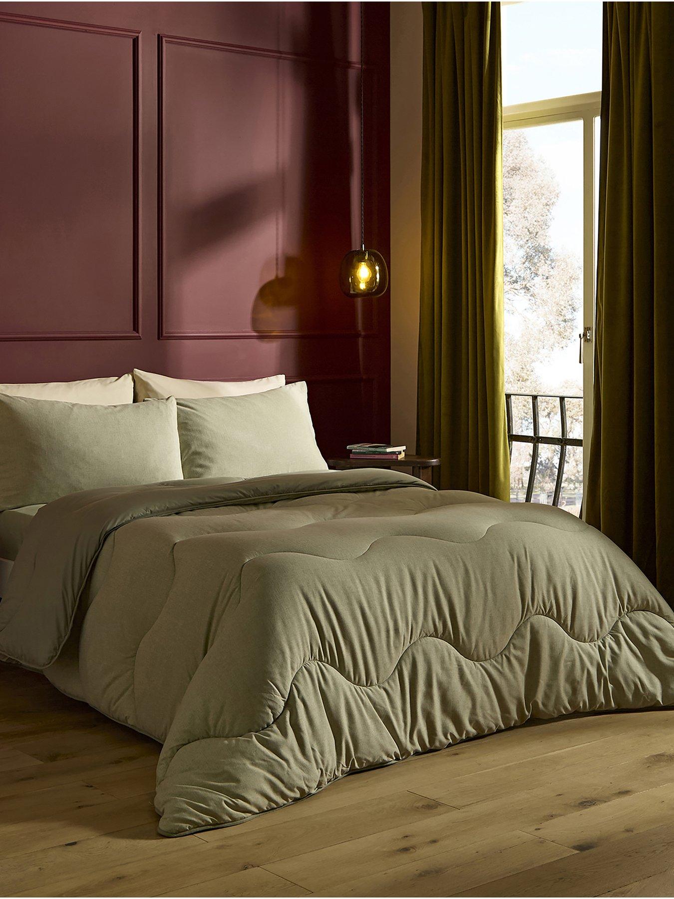 Night Lark Soft Weave - Olive Green Coverless Summer Duvet 4.5Tog
