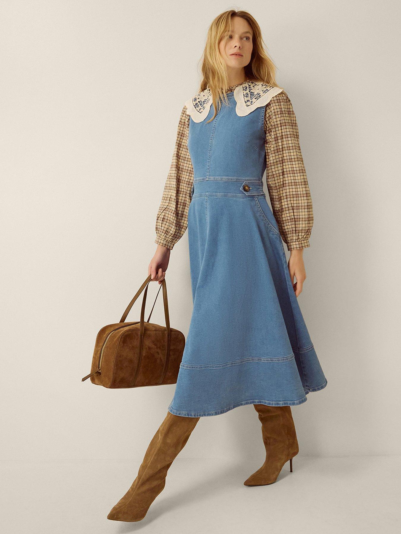 sleeveless denim dress uk Monsoon Ella Midi - Blue Teal Bridesmaid Dresses,Rustic Bridesmaid Introducing The Bebe Denim Collections_Junior Bridesmaid Size:Boy 5-6 Years