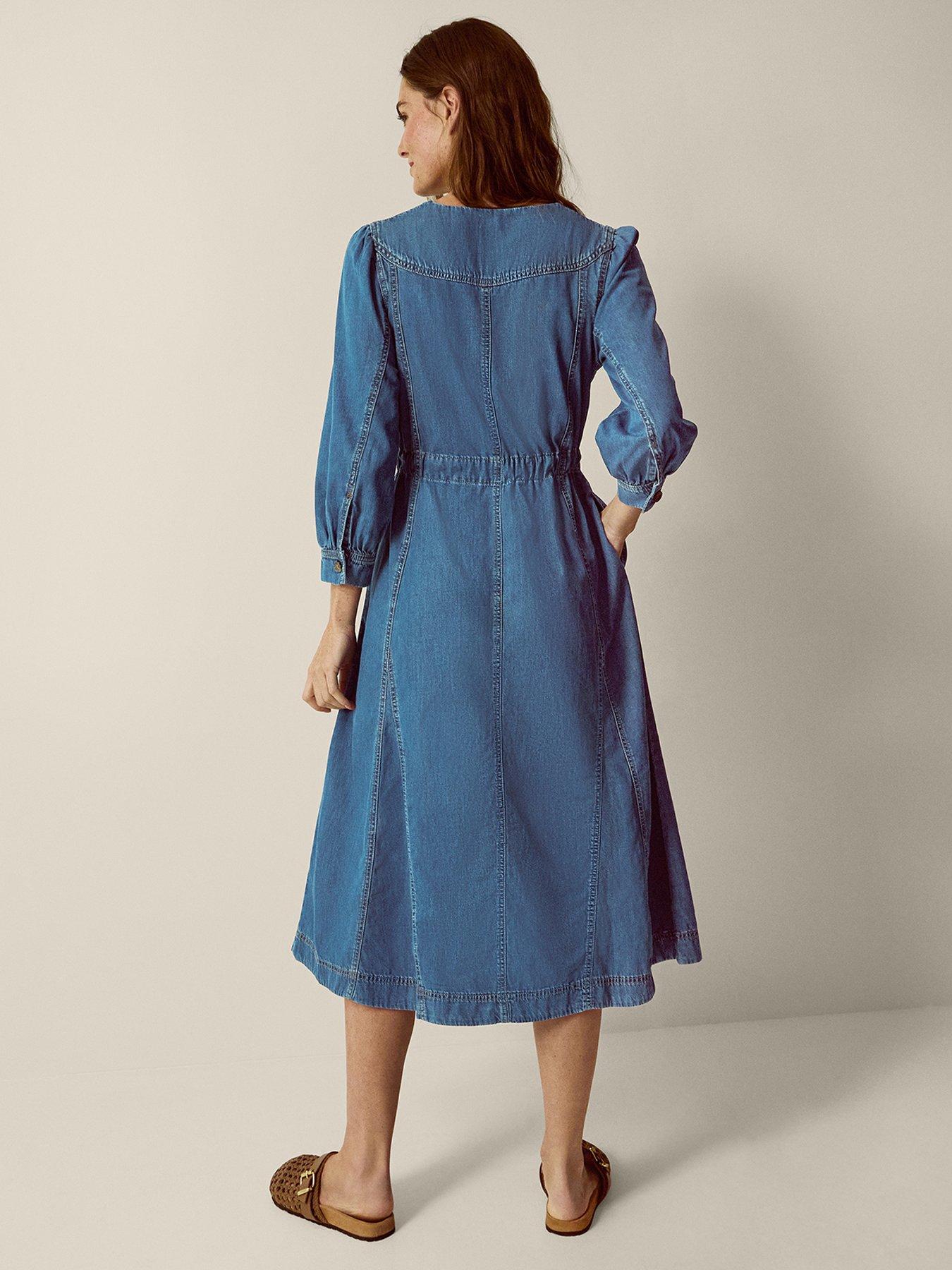 Image 2 of 4 of Monsoon Allison Denim Dress - Blue