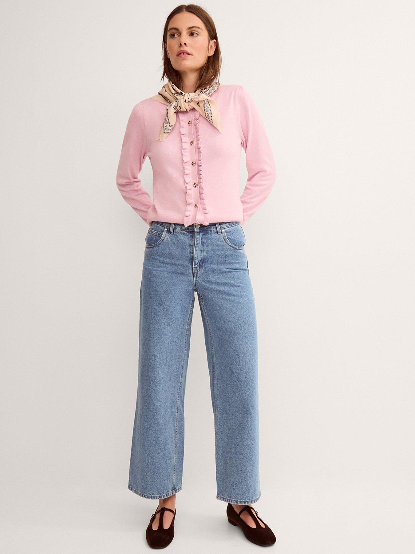 Image 3 of 5 of Monsoon Ruby Frill Cardigan - Pink