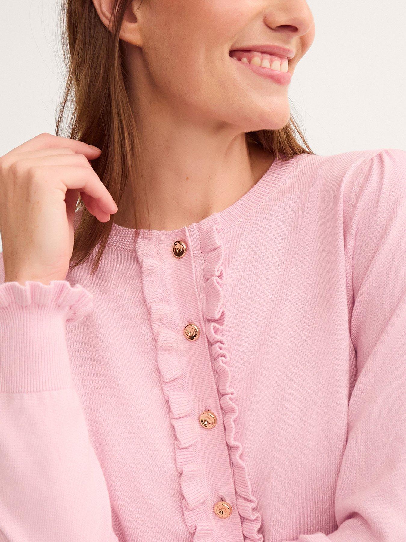 Image 4 of 5 of Monsoon Ruby Frill Cardigan - Pink