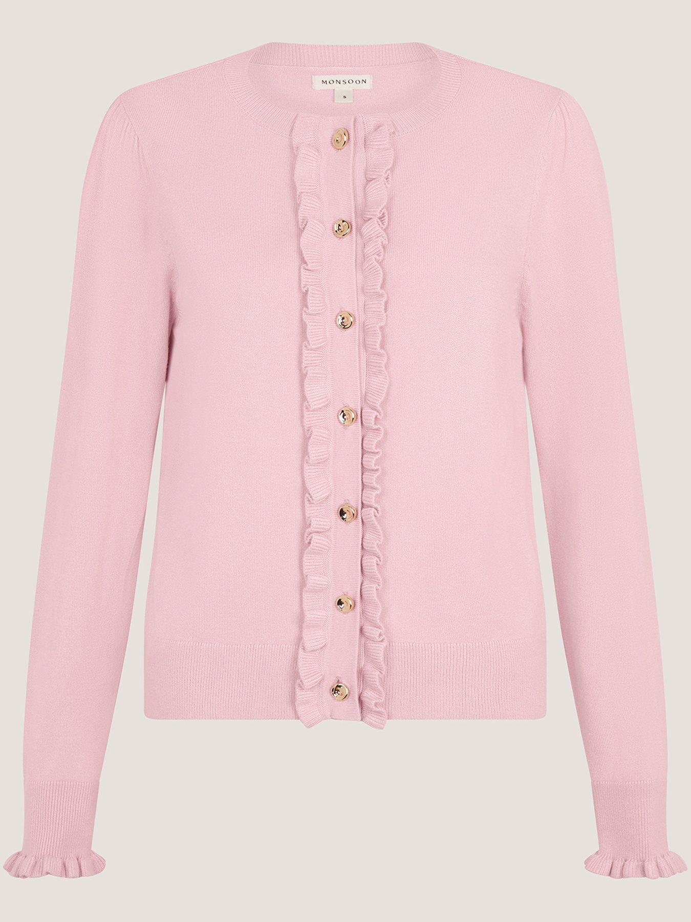 Image 5 of 5 of Monsoon Ruby Frill Cardigan - Pink