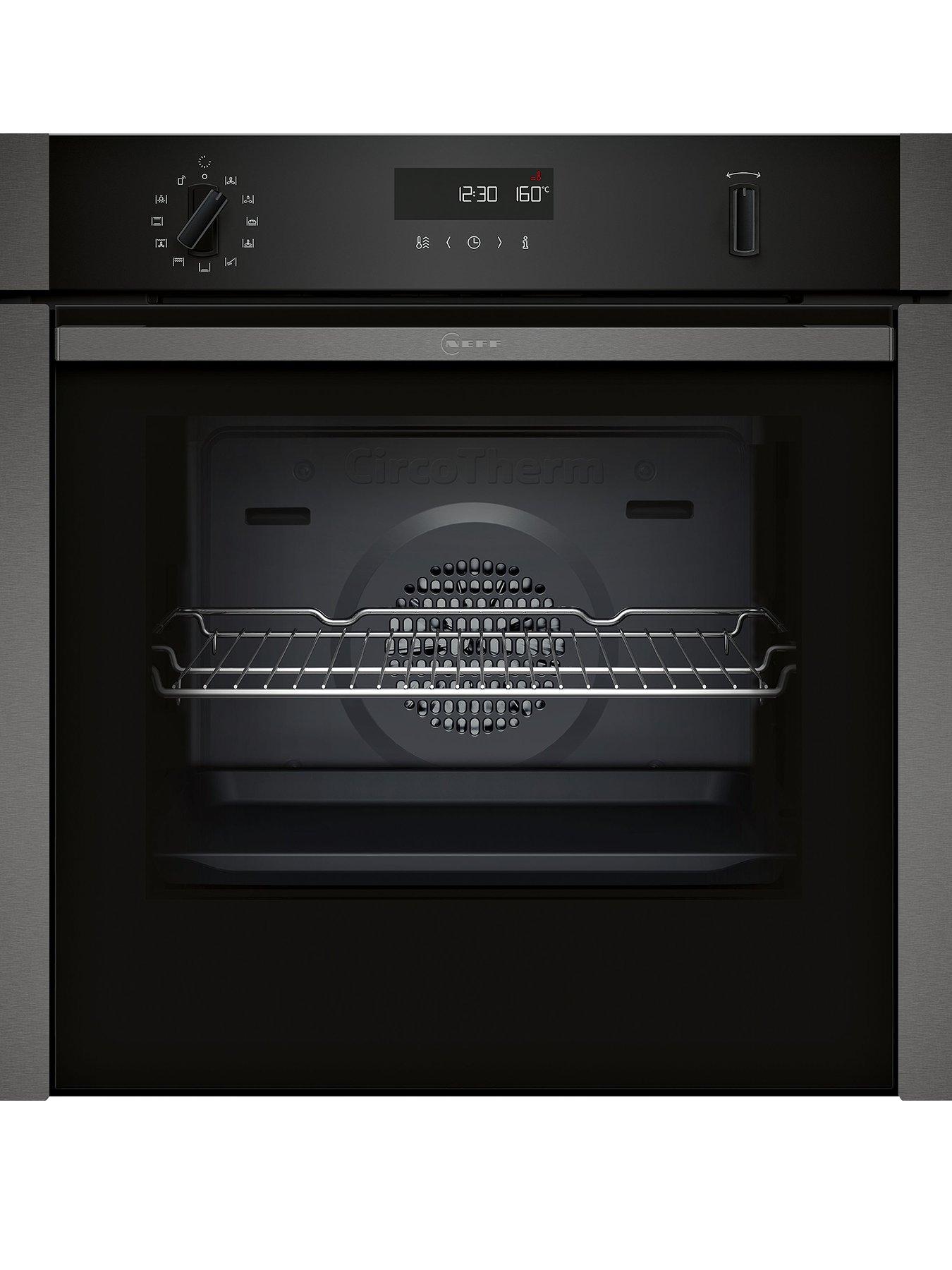 Neff N50 B6ACH7AG7B Built-in Oven 60cm Wide with Slide & Hide, Home Connect and Pyrolytic Self-Cleaning with EasyClean - Graphite Grey