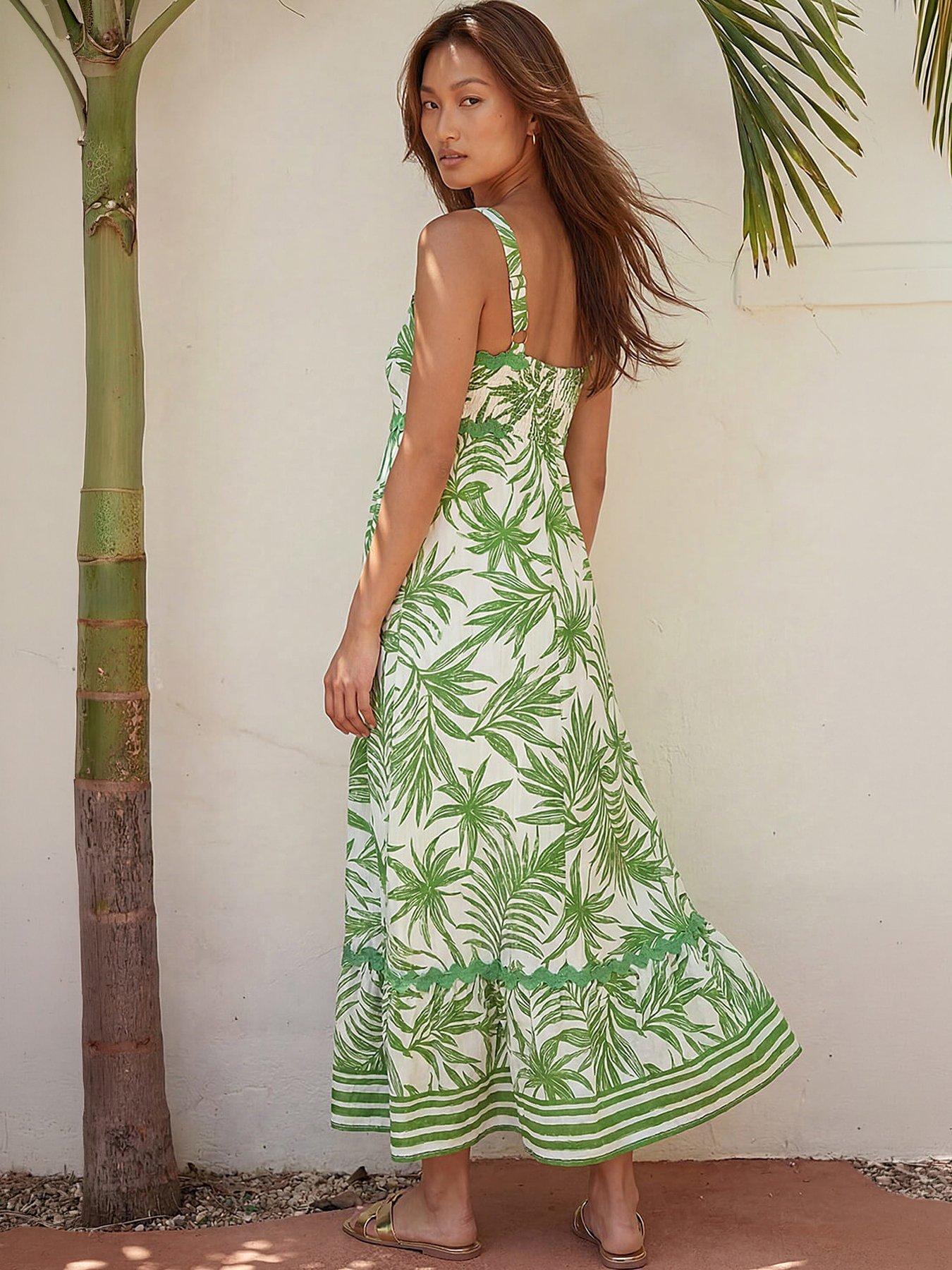 Roman Leaf Print Ric Rac Dress | Very