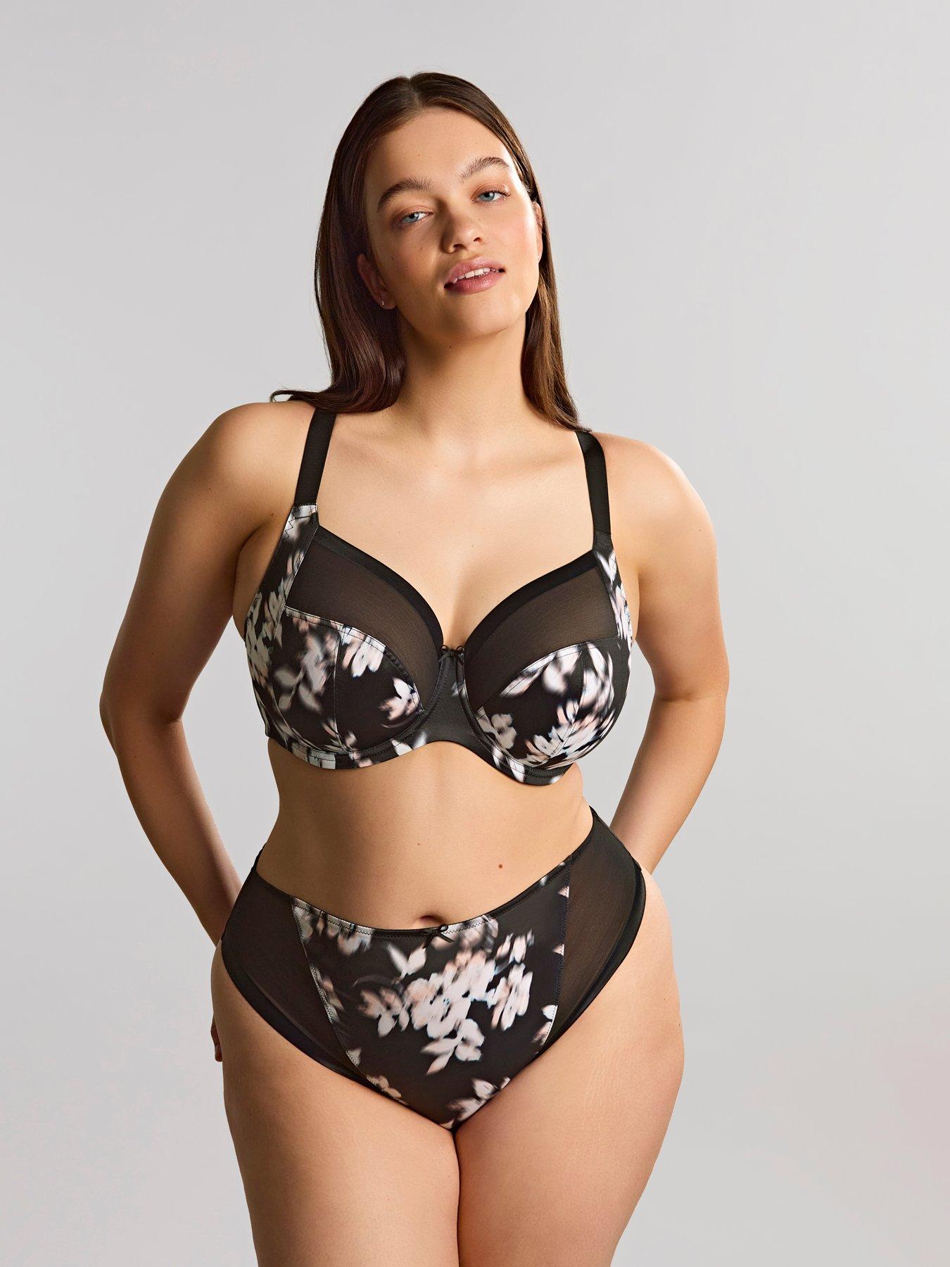 Image 3 of 7 of Sculptresse by Panache Sculptresse Bliss Black/floral Brazilian Brief - Black Floral