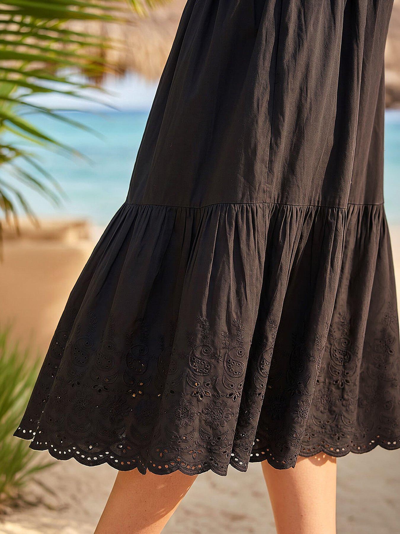 Image 4 of 4 of Roman Cotton Broderie Midi Dress