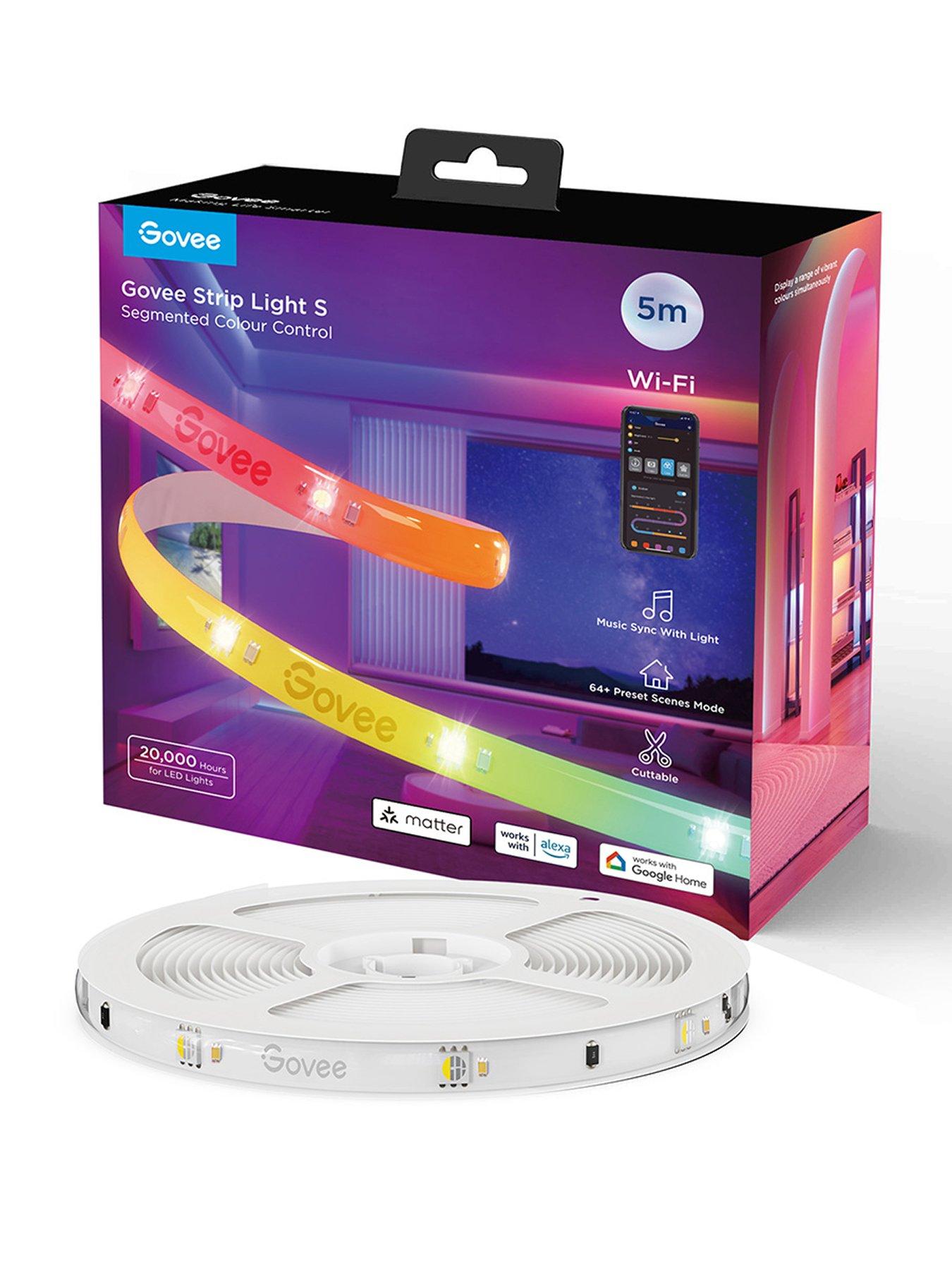 Govee 5M Multi Colour Wi-Fi + Universal Bluetooth Led Strip Lights With Protective Coating