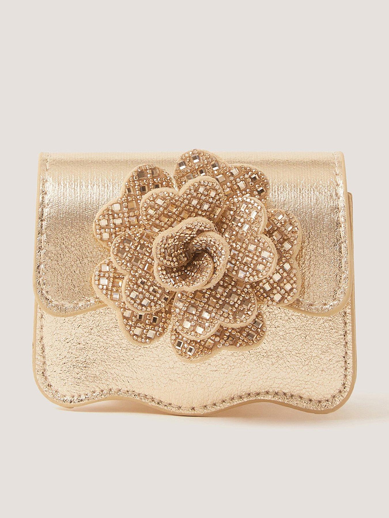 Monsoon Girls Dazzle Flower Mini Bag - Gold