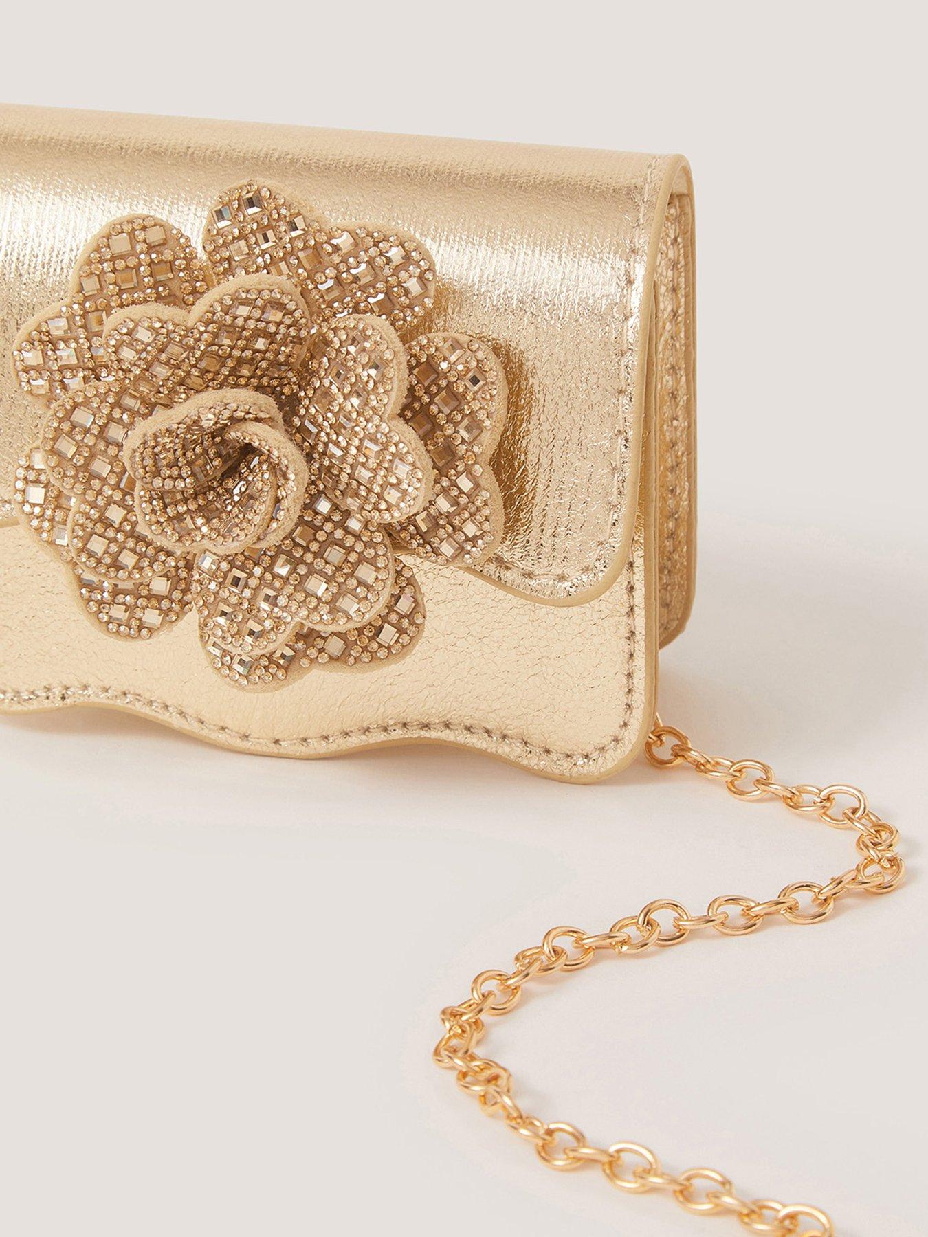 Image 3 of 4 of Monsoon Girls Dazzle Flower Mini Bag - Gold