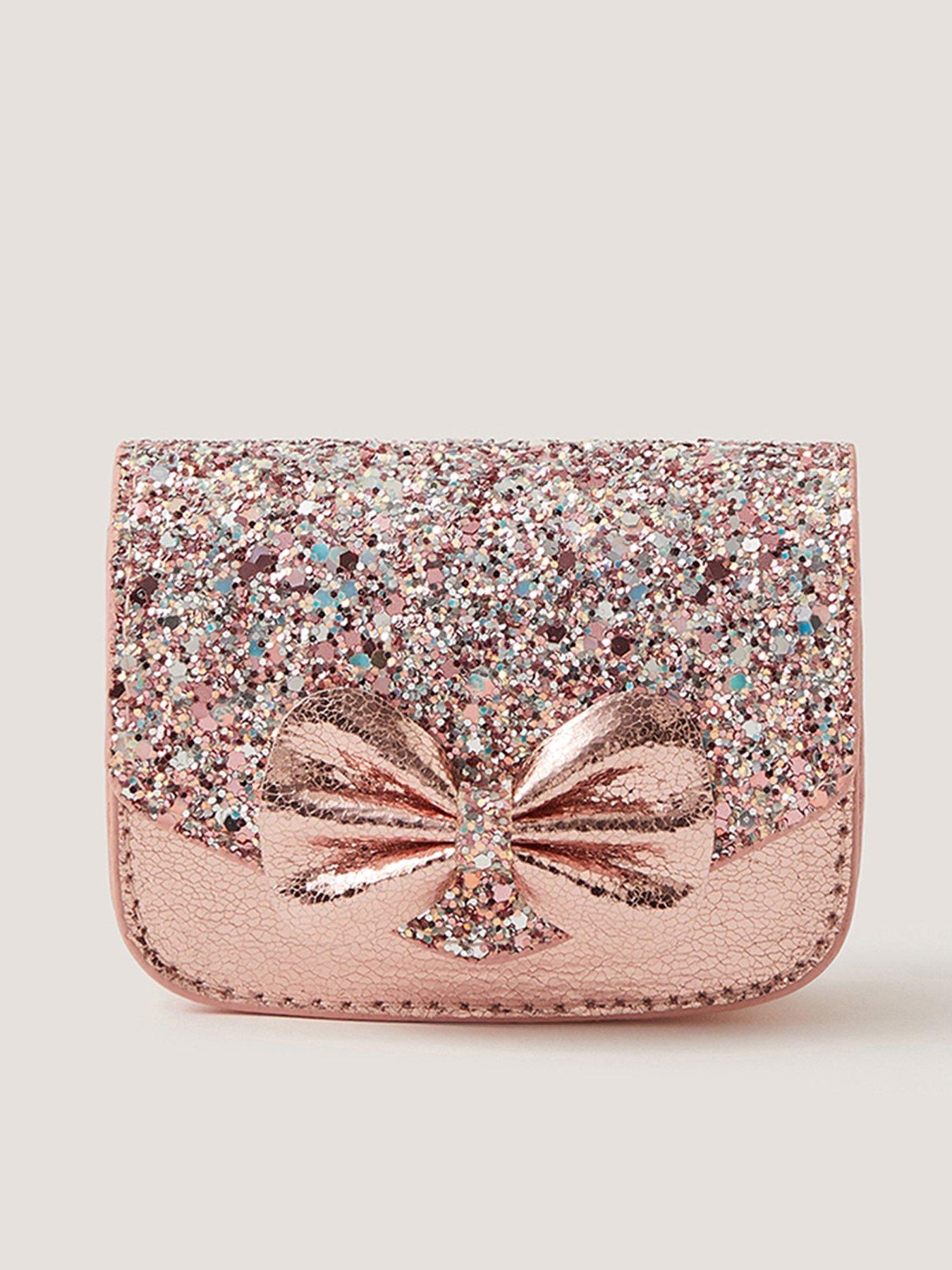 Monsoon Girls Sparkle Bow Mini Bag - Pink