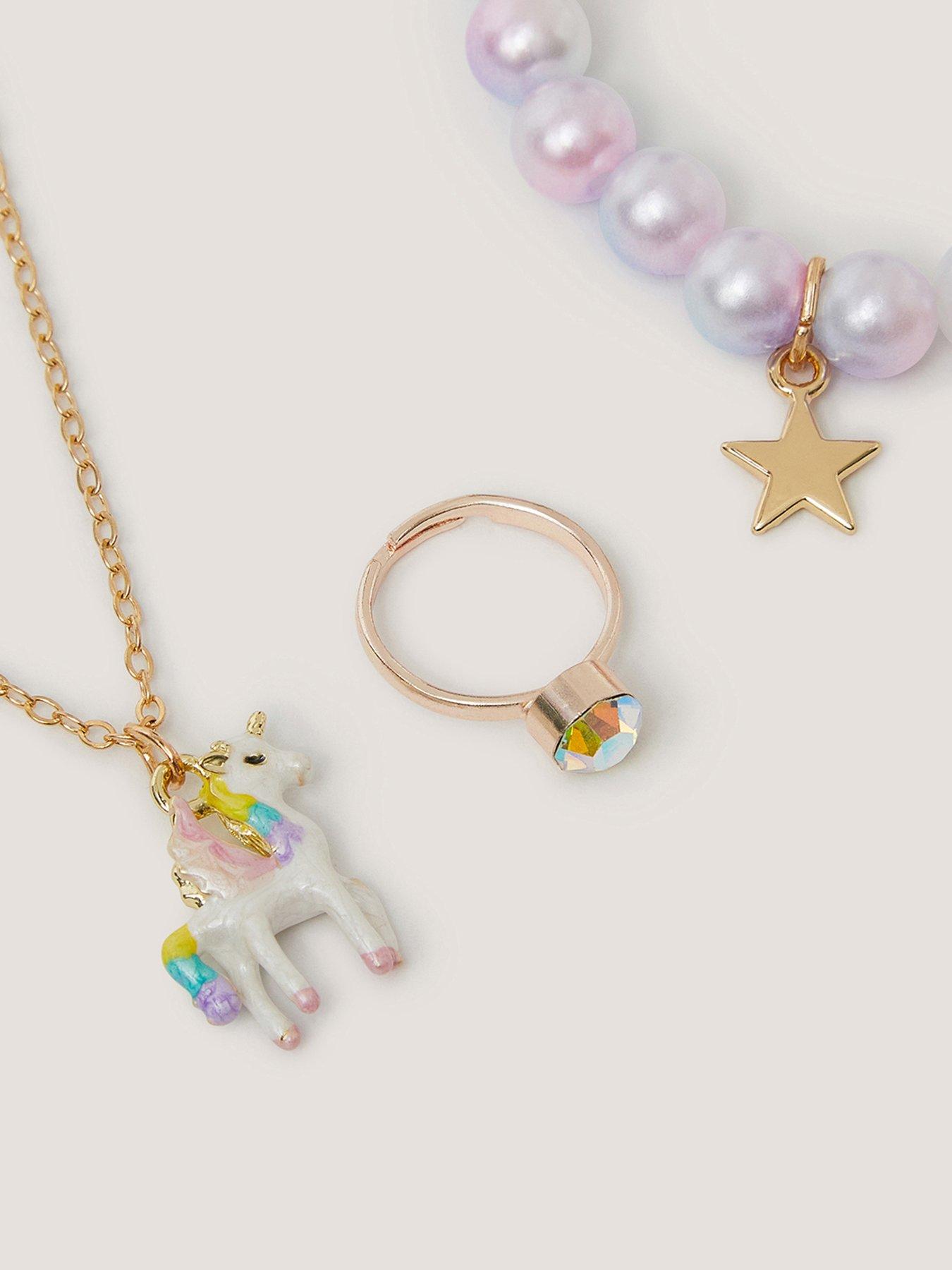 Image 2 of 3 of Monsoon Girls Fun Unicorn Jewellery Set - Multi