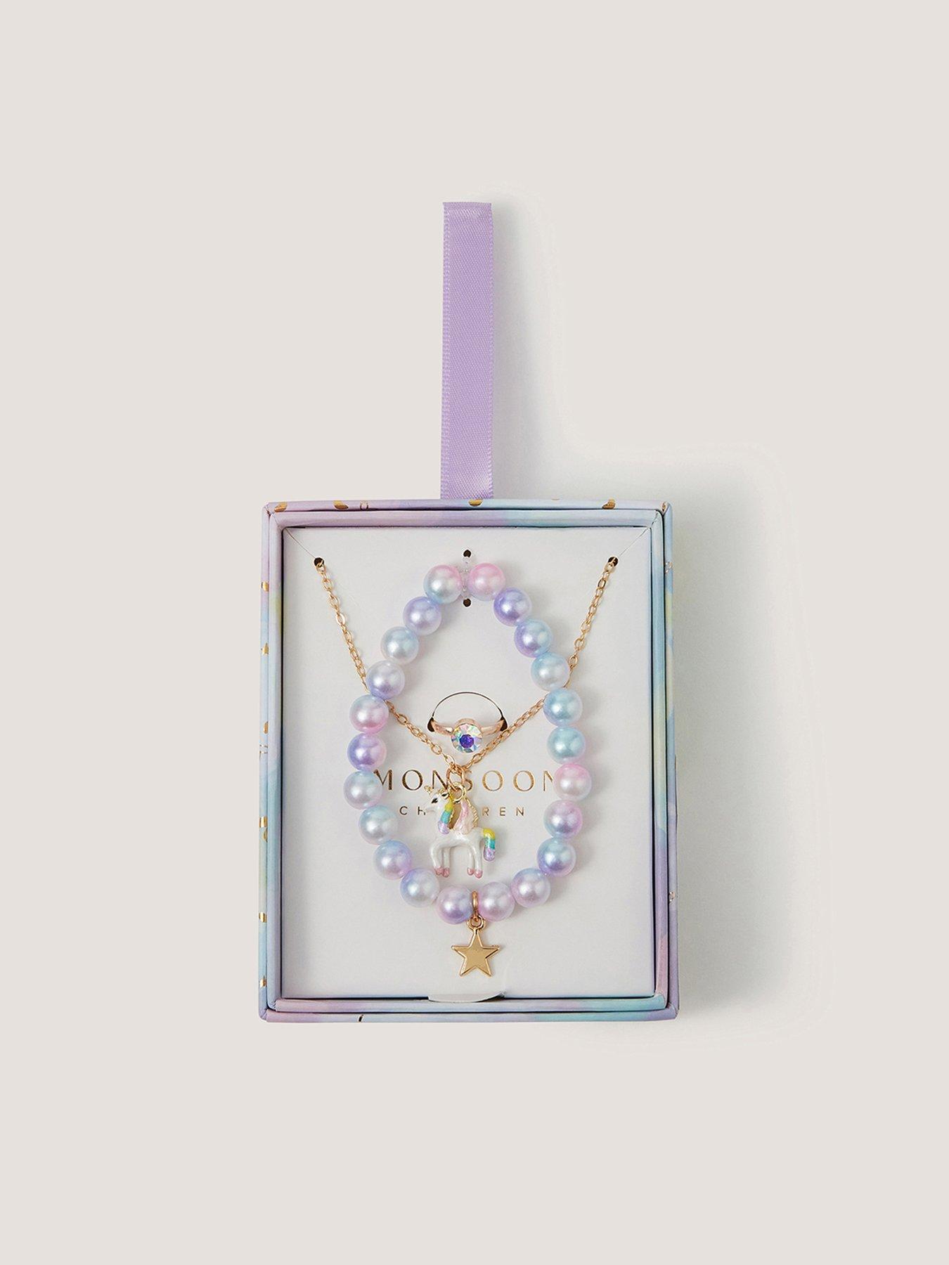 Image 3 of 3 of Monsoon Girls Fun Unicorn Jewellery Set - Multi
