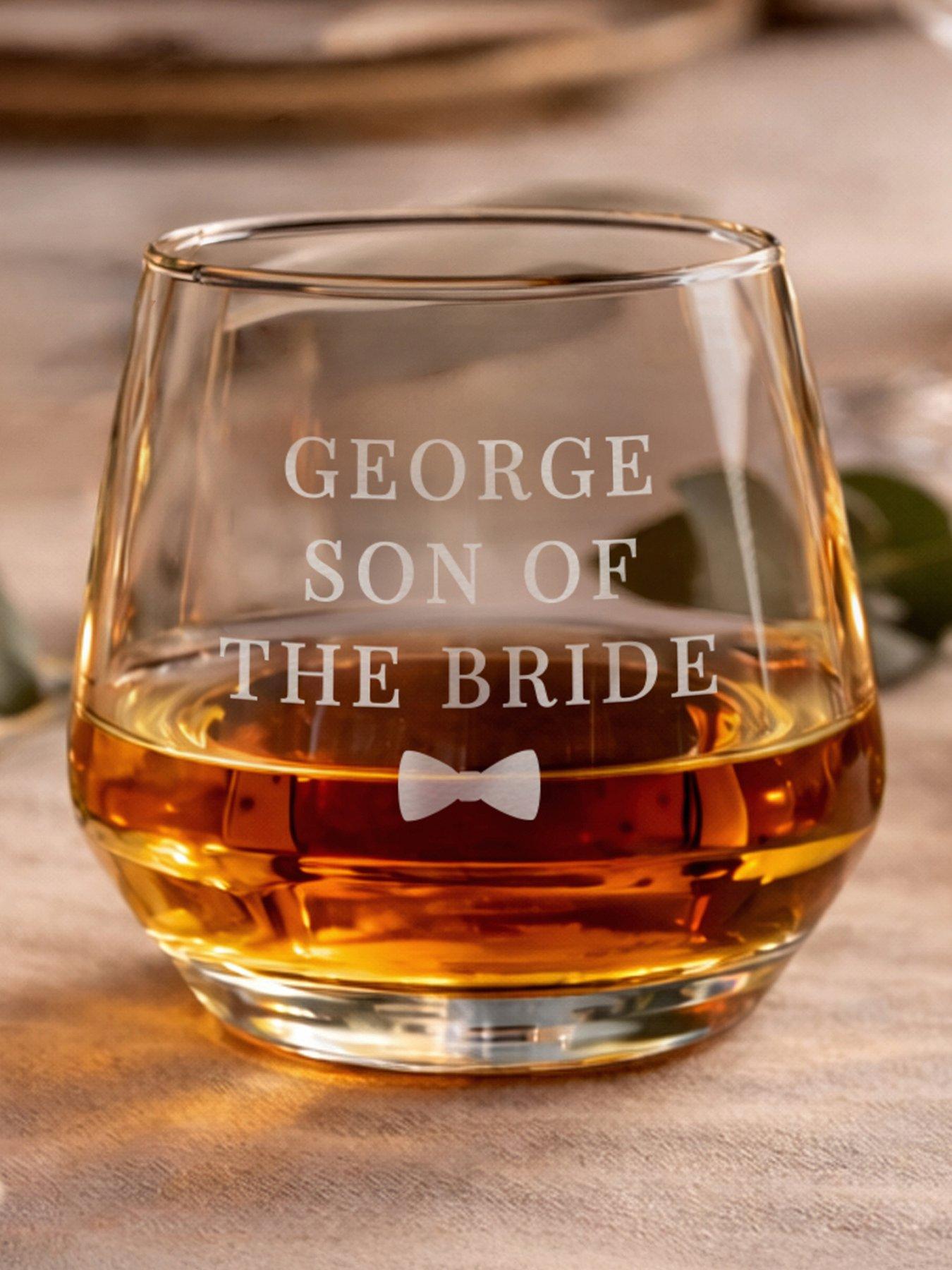 Personalised Wedding Whisky Glass - ONE COLOUR