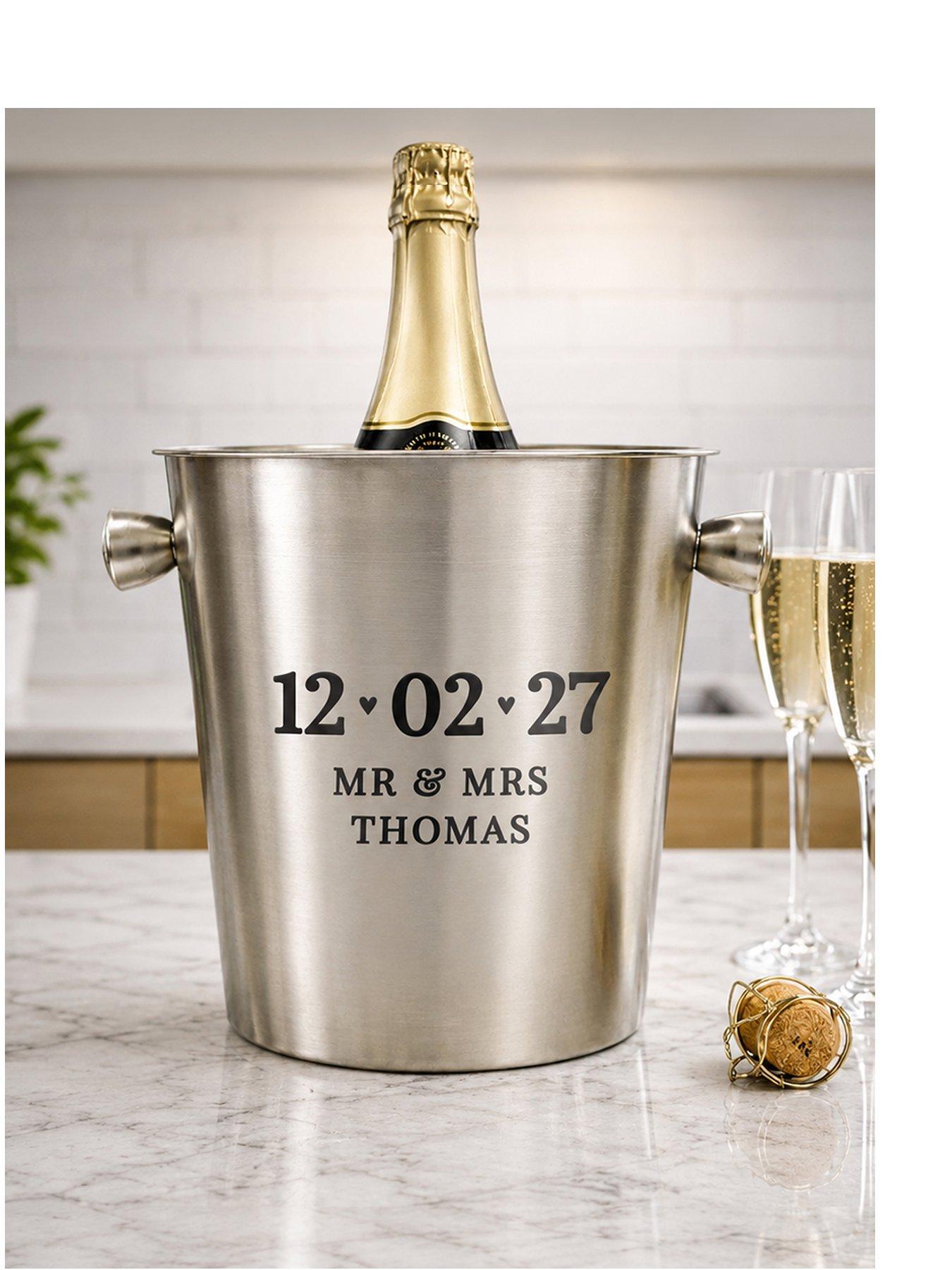 The Personalised Memento Company Personalised Big Date Stainless Steel Ice Bucket
