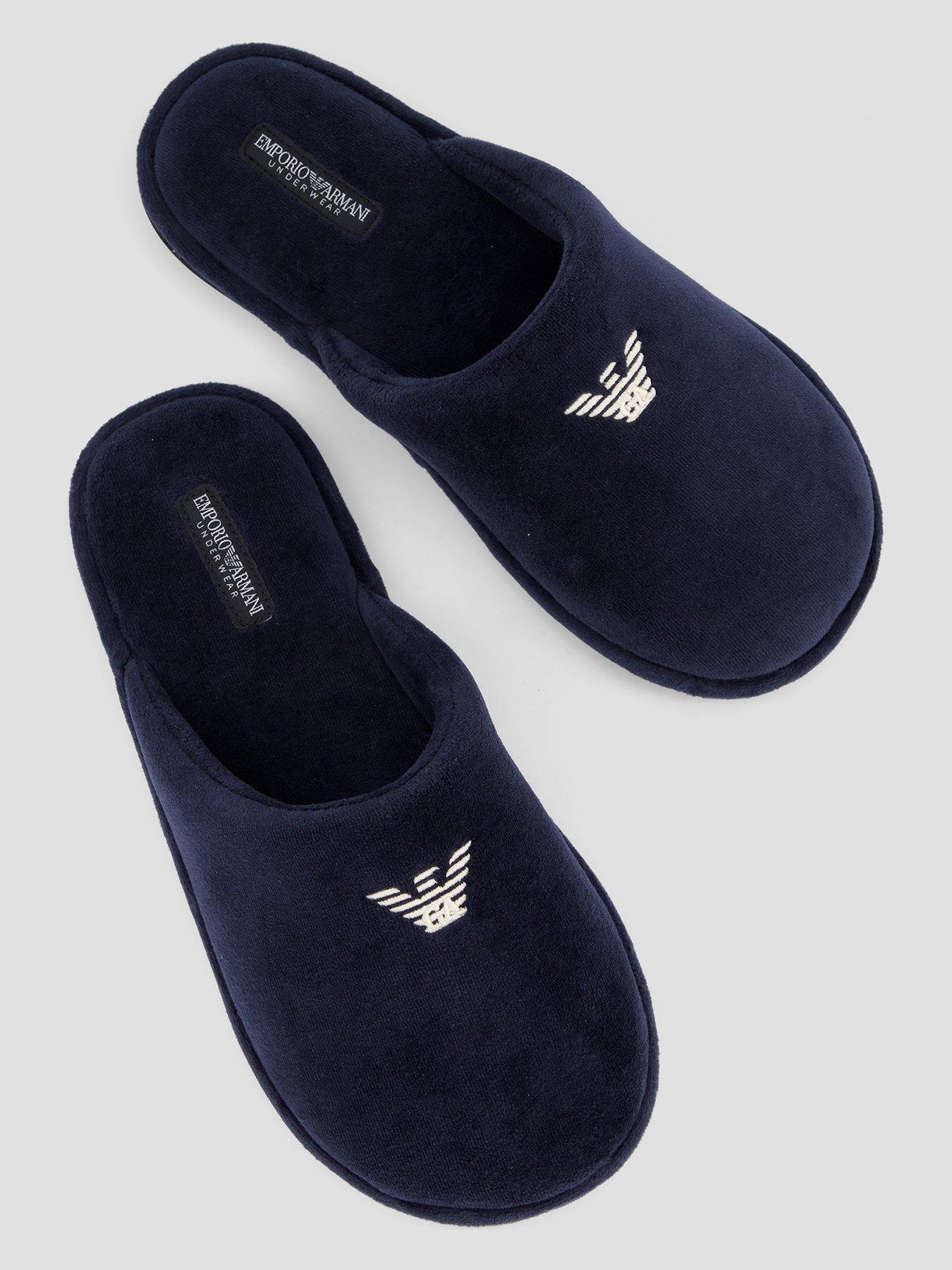 Image 3 of 7 of Emporio Armani Bodywear Chenille Eagle Slippers