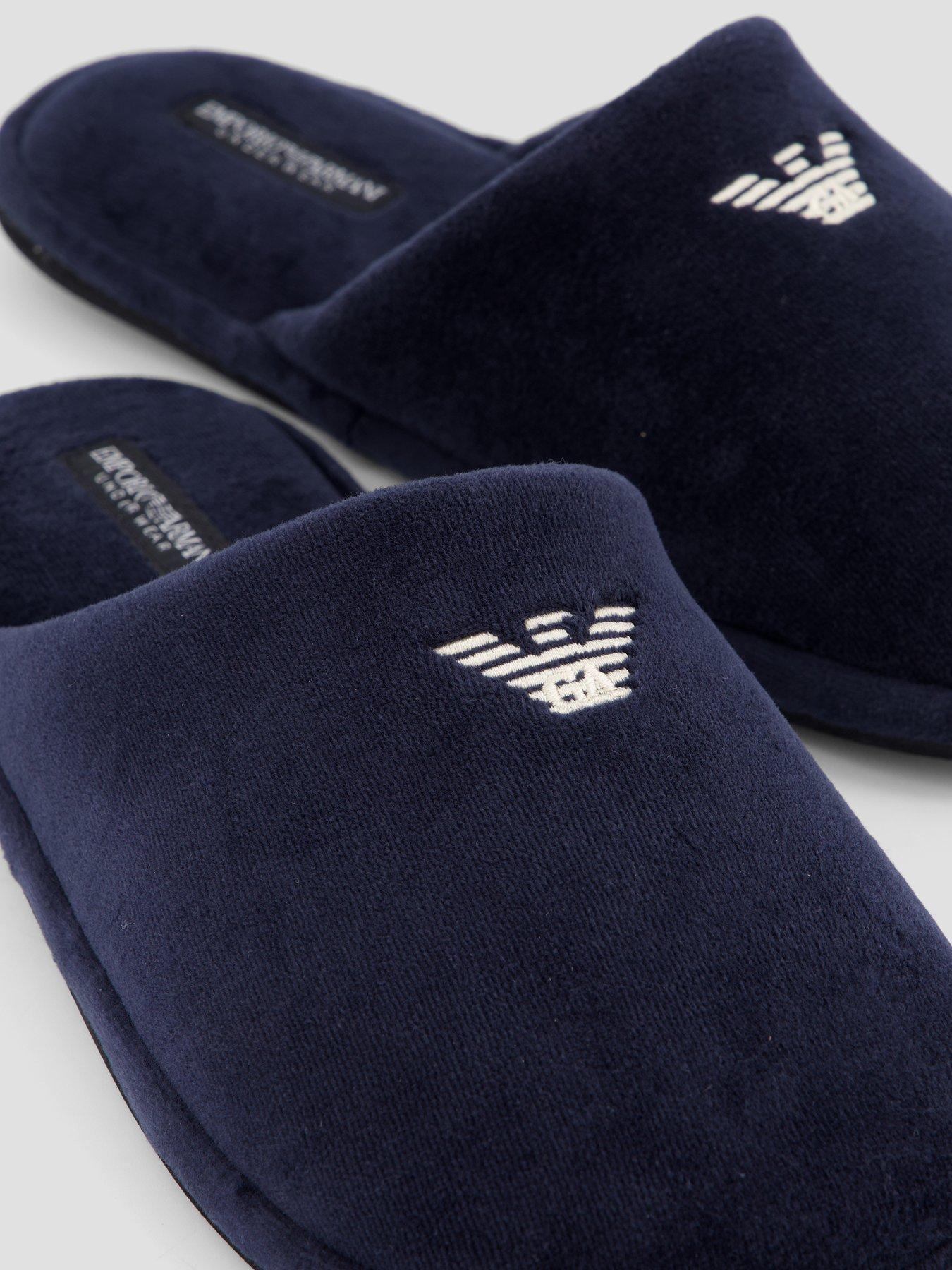 Image 5 of 7 of Emporio Armani Bodywear Chenille Eagle Slippers