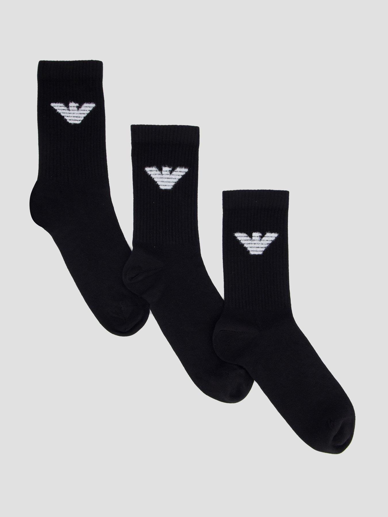 Emporio Armani Bodywear 3 Pack Crew Socks - Black
