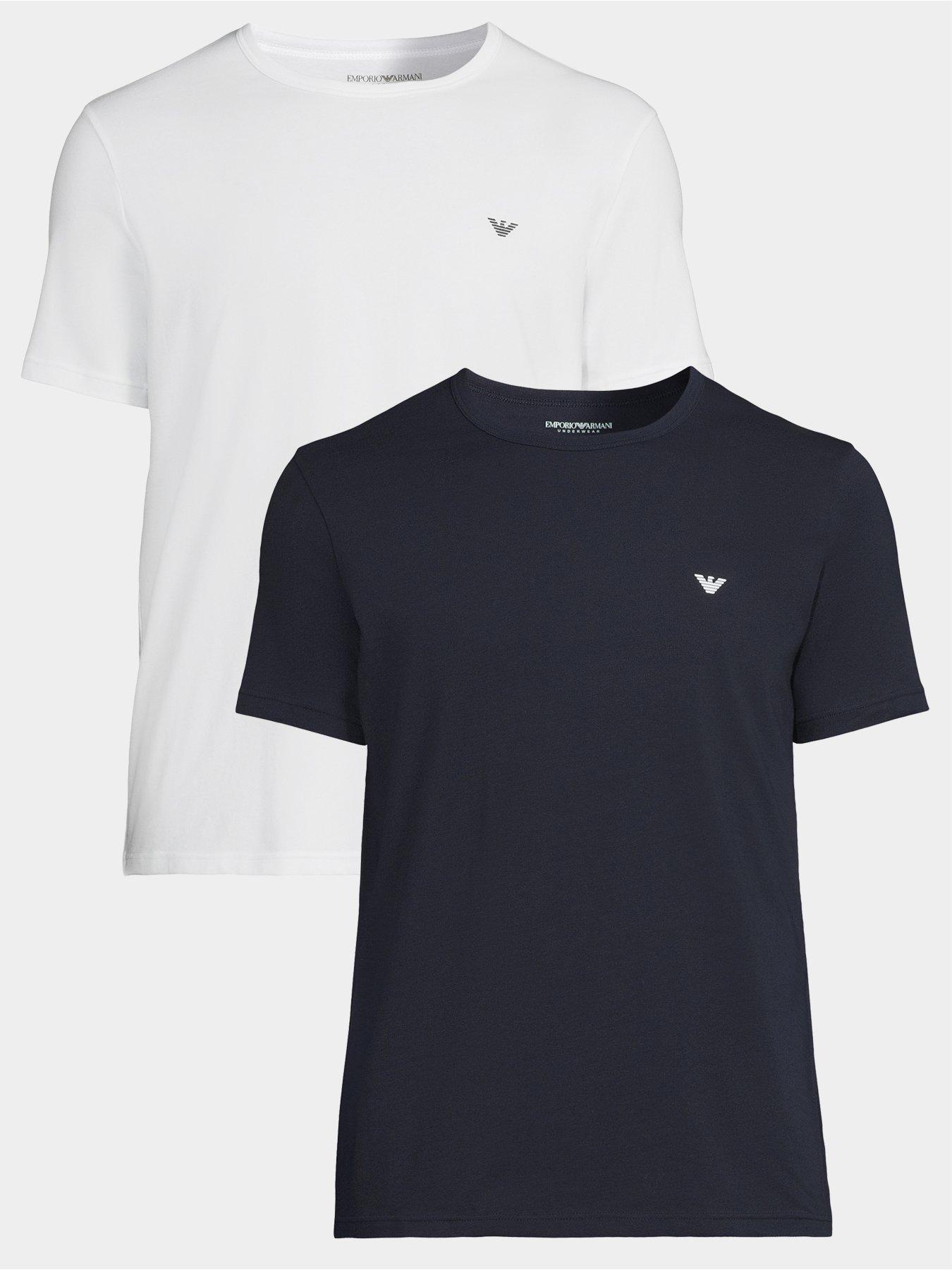Image 1 of 3 of Emporio Armani Bodywear 2 Pack Crew Neck T-Shirts - Assorted
