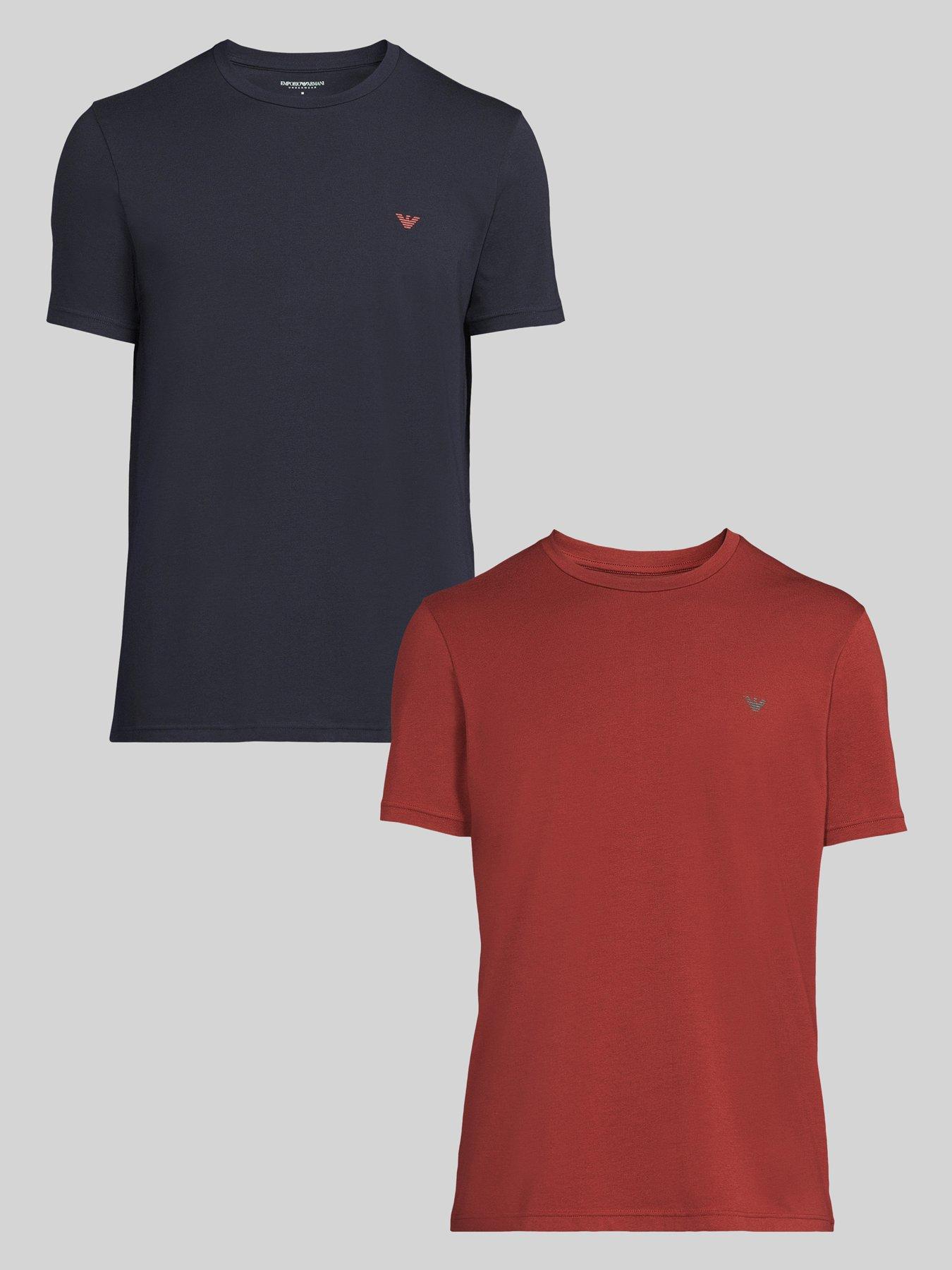 Emporio Armani Bodywear 2 Pack Endurance Crew Neck T-Shirts, Assorted, Size L, Men
