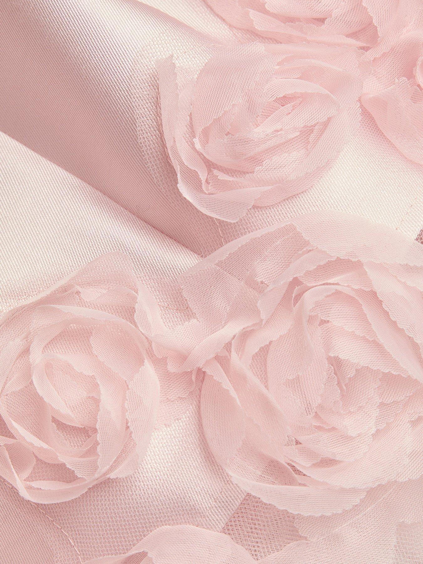 Image 4 of 4 of Monsoon Baby Girls Duchess 3d Roses Dress - Dusky Pink