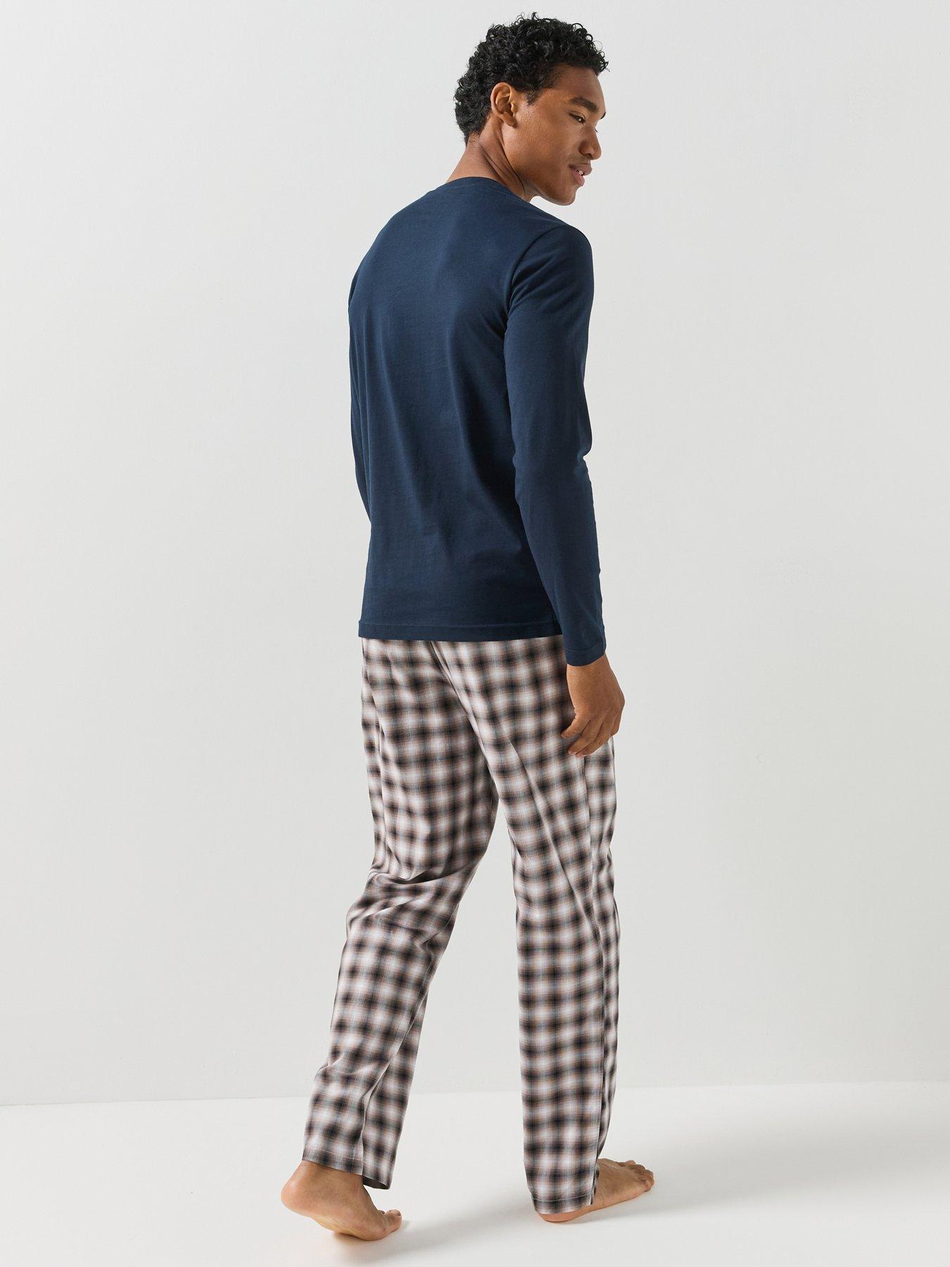 Image 2 of 4 of Emporio Armani Bodywear Mens Yarn Dyed Check Cotton Long Pyjama Set - Assorted