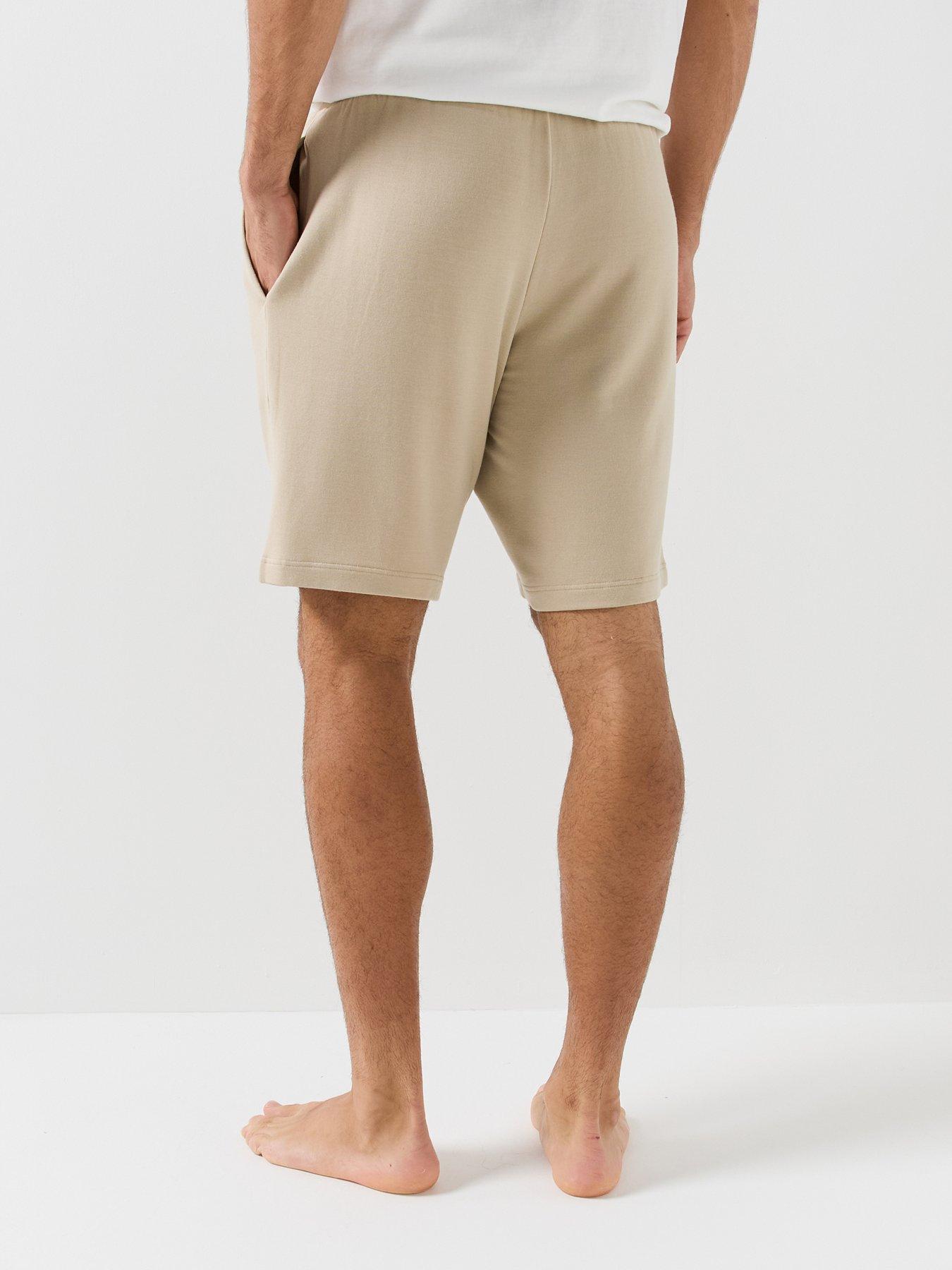 Image 2 of 6 of Emporio Armani Bodywear Mens Drawstring Waist Stretch Lounge Shorts - Beige