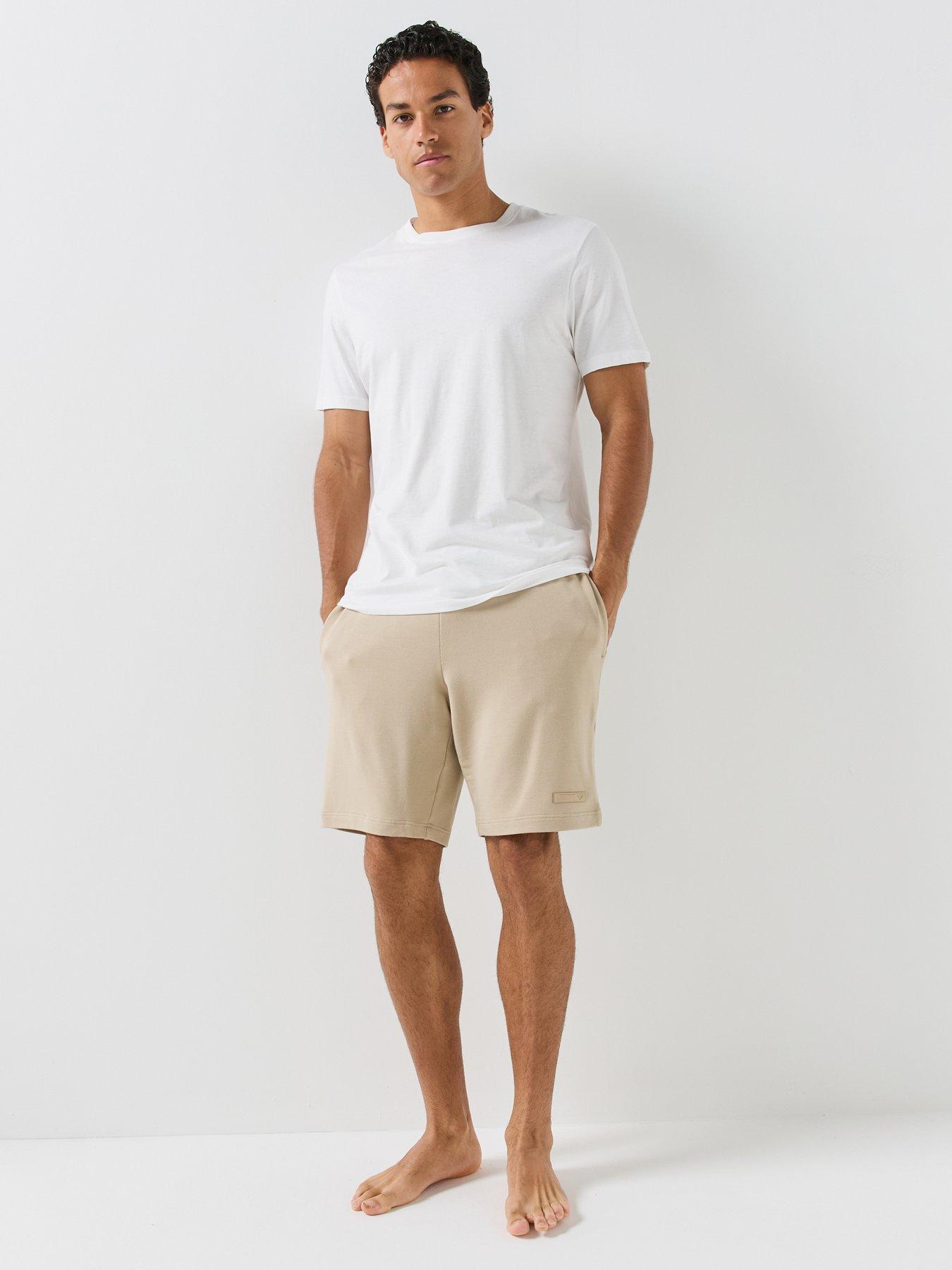 Image 3 of 6 of Emporio Armani Bodywear Mens Drawstring Waist Stretch Lounge Shorts - Beige