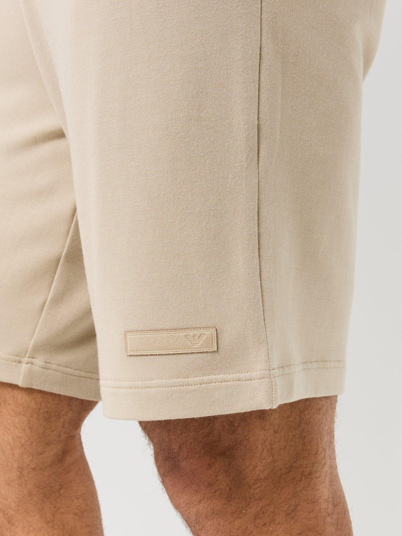 Image 4 of 6 of Emporio Armani Bodywear Mens Drawstring Waist Stretch Lounge Shorts - Beige