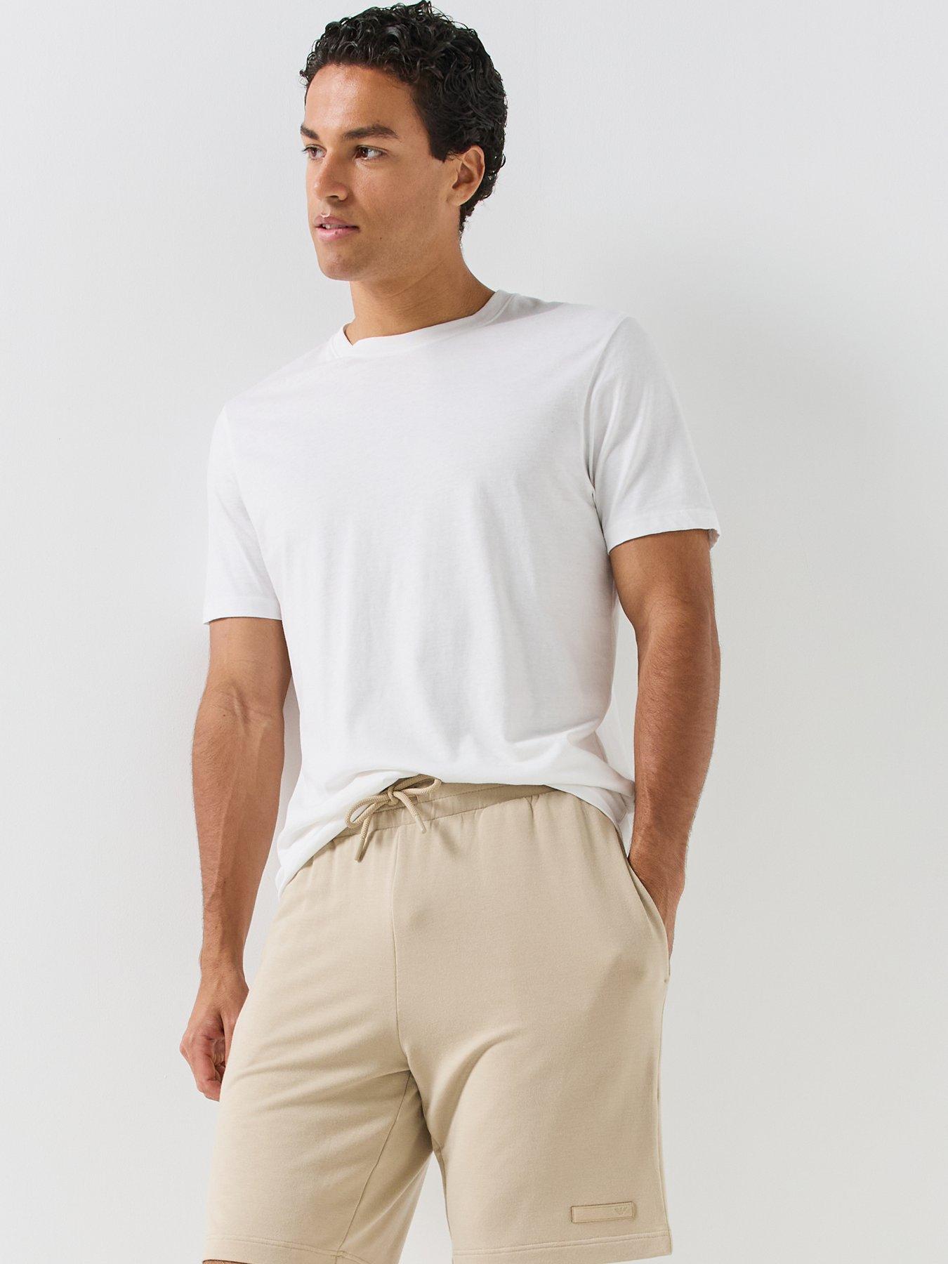 Image 5 of 6 of Emporio Armani Bodywear Mens Drawstring Waist Stretch Lounge Shorts - Beige