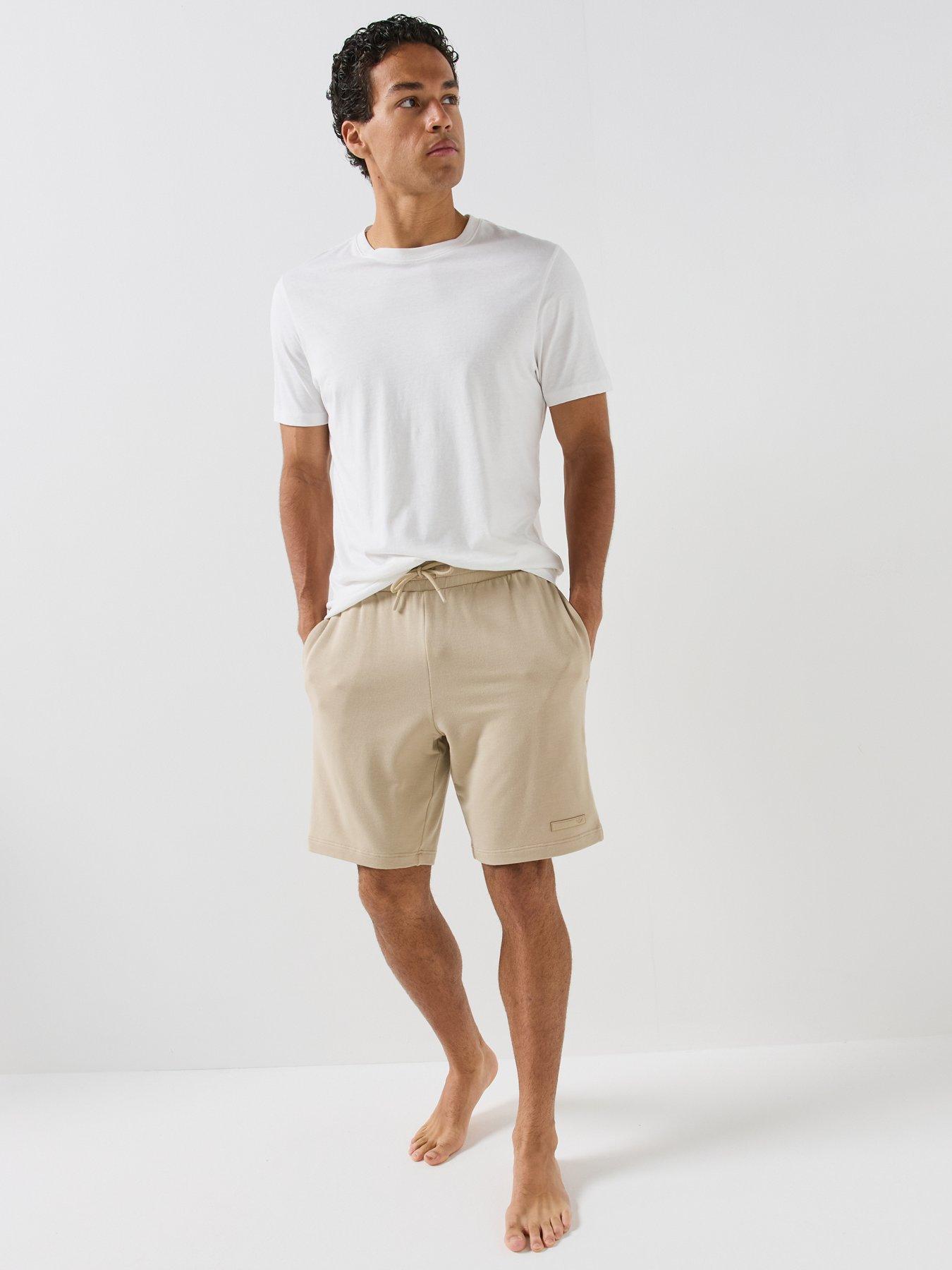Image 6 of 6 of Emporio Armani Bodywear Mens Drawstring Waist Stretch Lounge Shorts - Beige