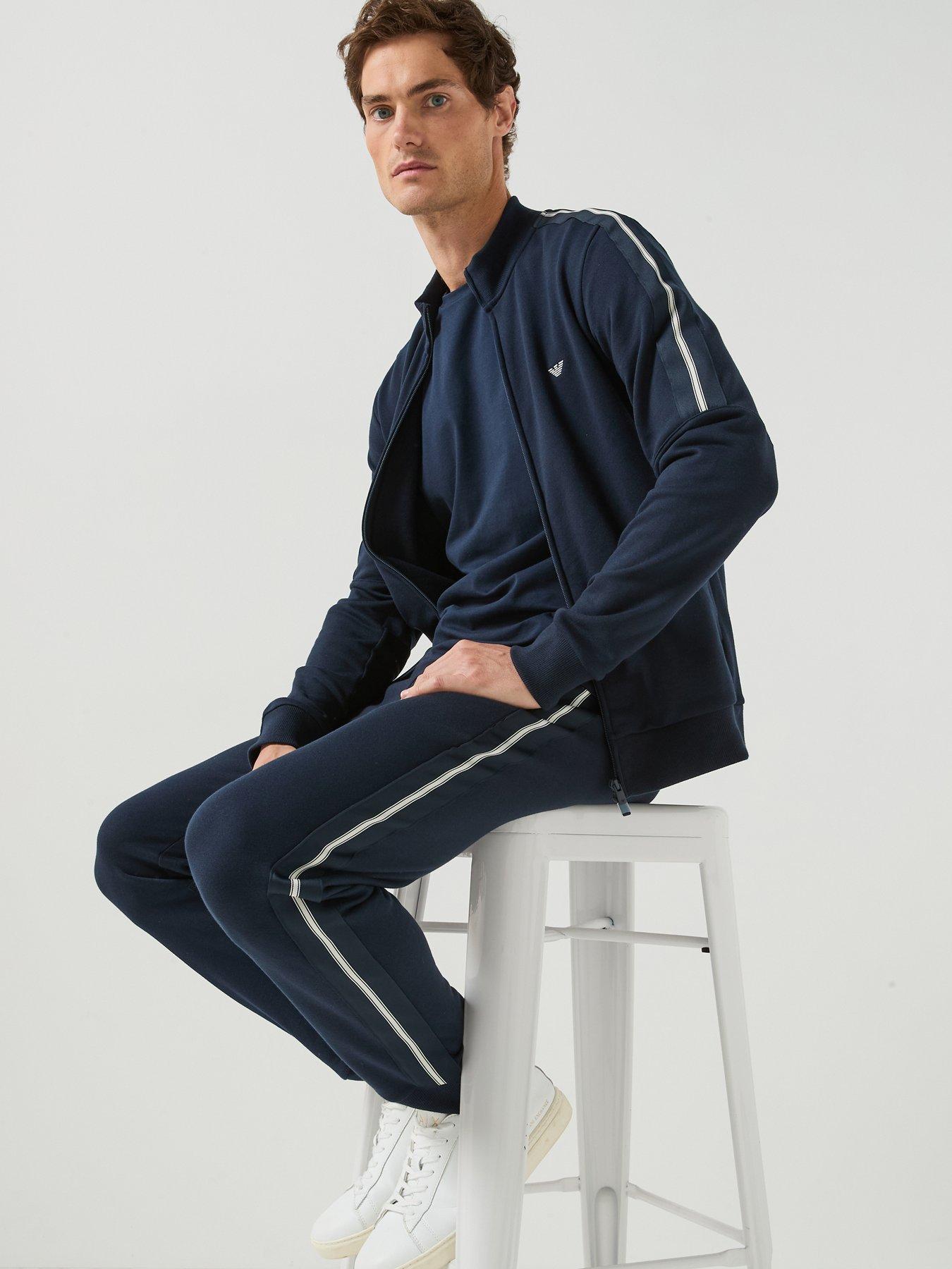 Image 4 of 6 of Emporio Armani Bodywear Terry Full Zip Lounge Sweat Jacket - Navy