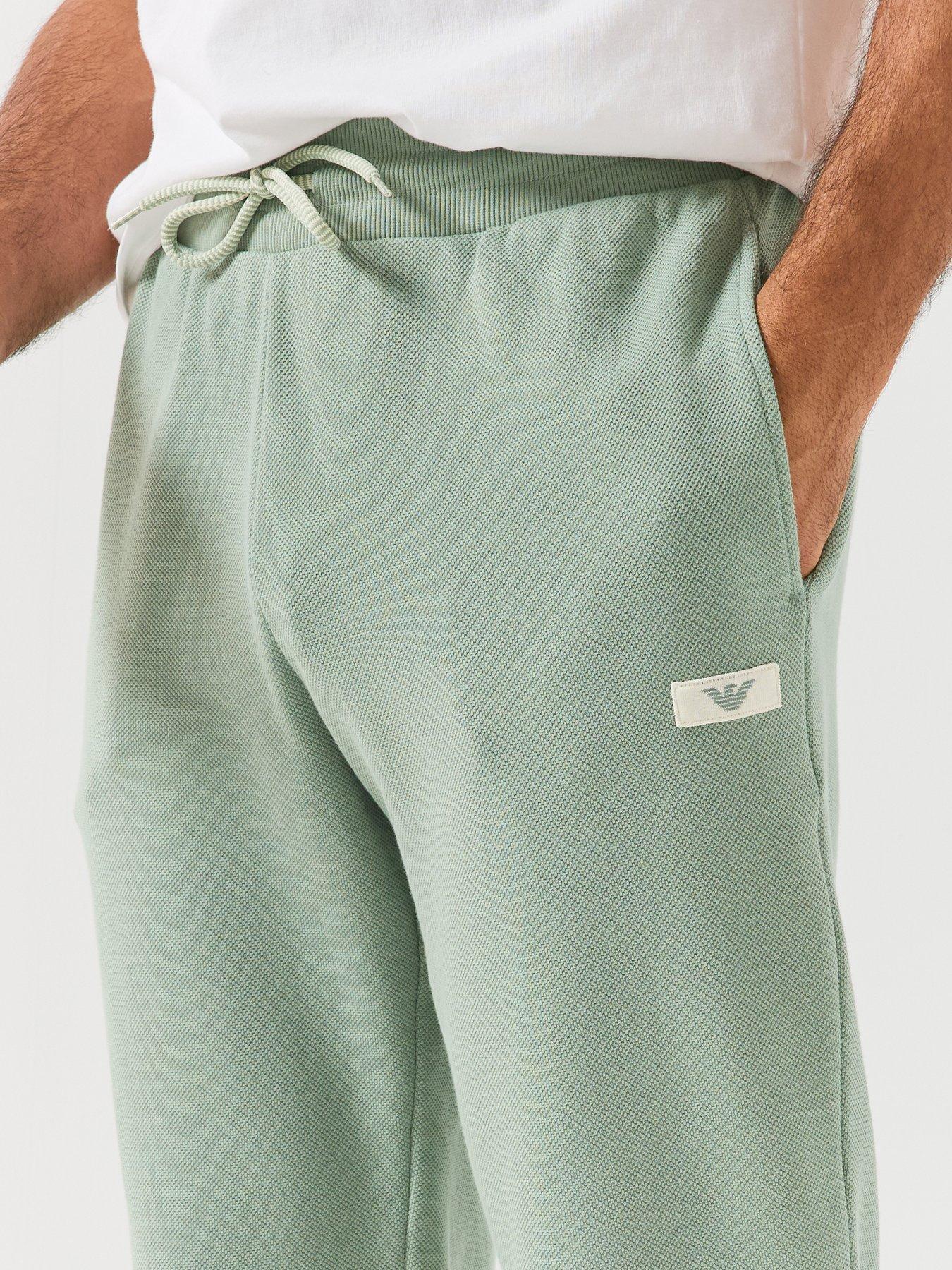 Image 4 of 5 of Emporio Armani Bodywear Mens Iconic Drawcord Cuffed Lounge Trousers - Light Green