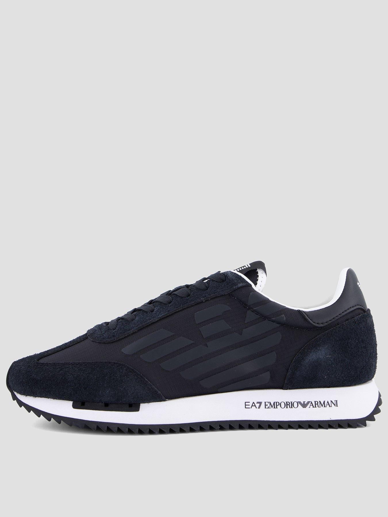 Ea7 Men's Black/White Big Logo Mesh Trainers - Image 3
