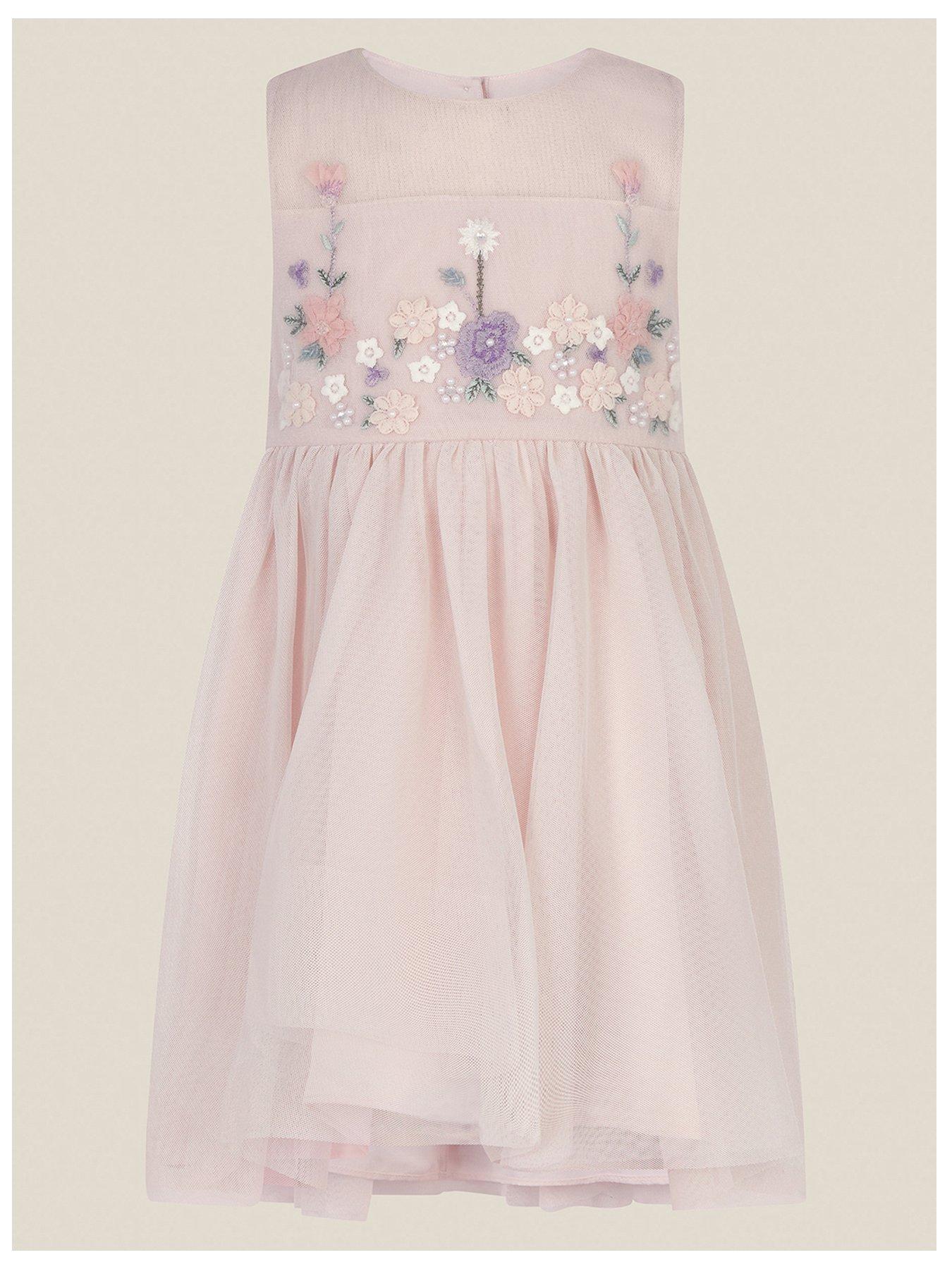 Monsoon Baby Girls Matilda Meadow Party Dress - Pink