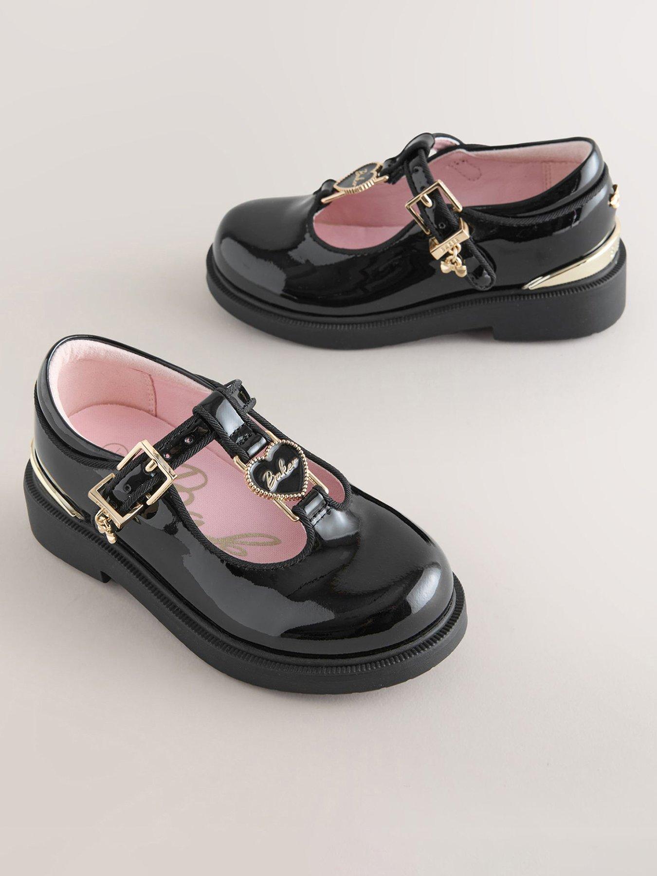 Ted Baker Girls' Patent T-Bar Mary Jane School Shoes with Chunky Sole - Black