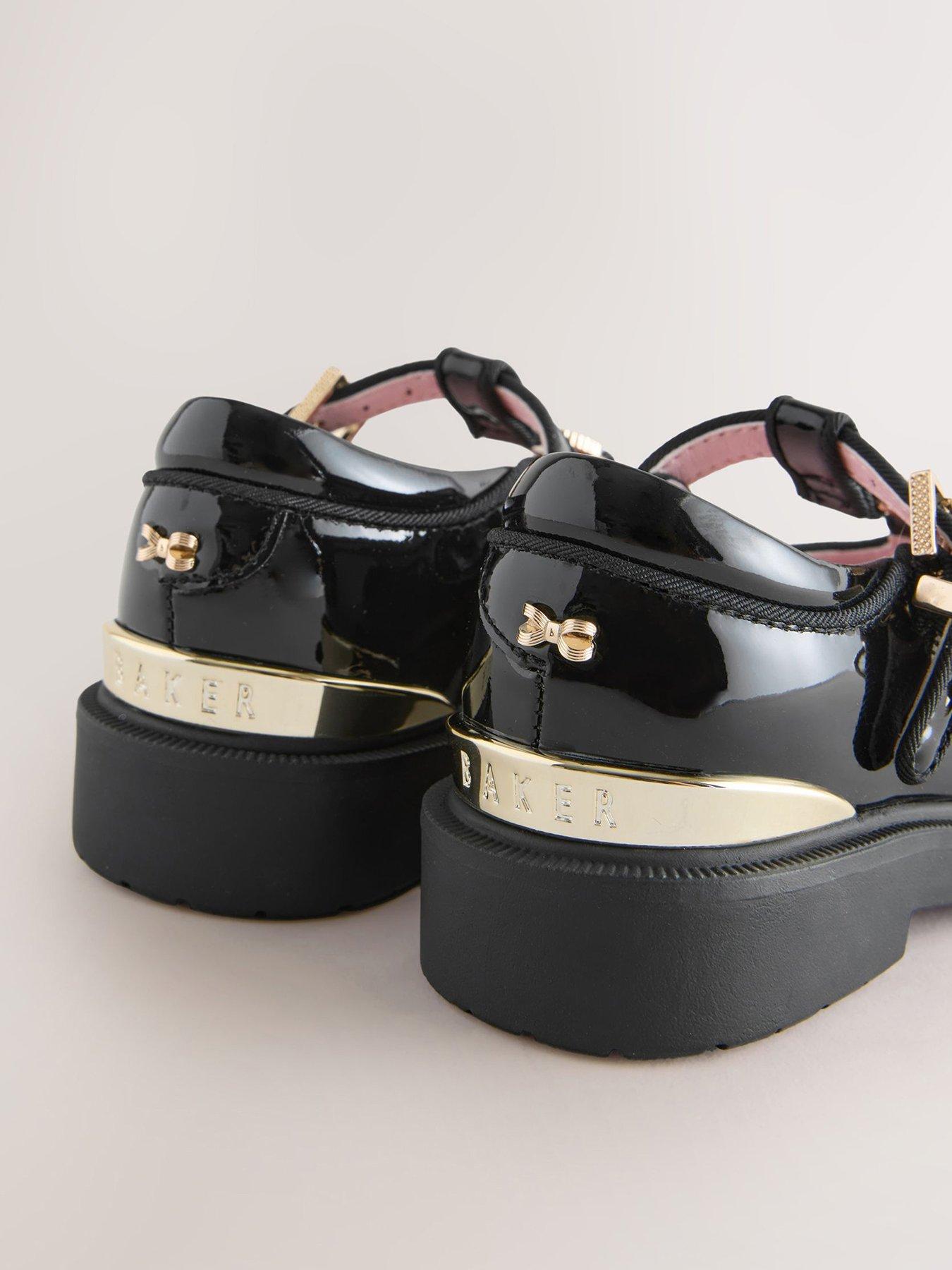 Image 2 of 6 of Ted Baker Younger Girls Patent T-bar Mary Jane School Shoes With Chunky Sole - Black