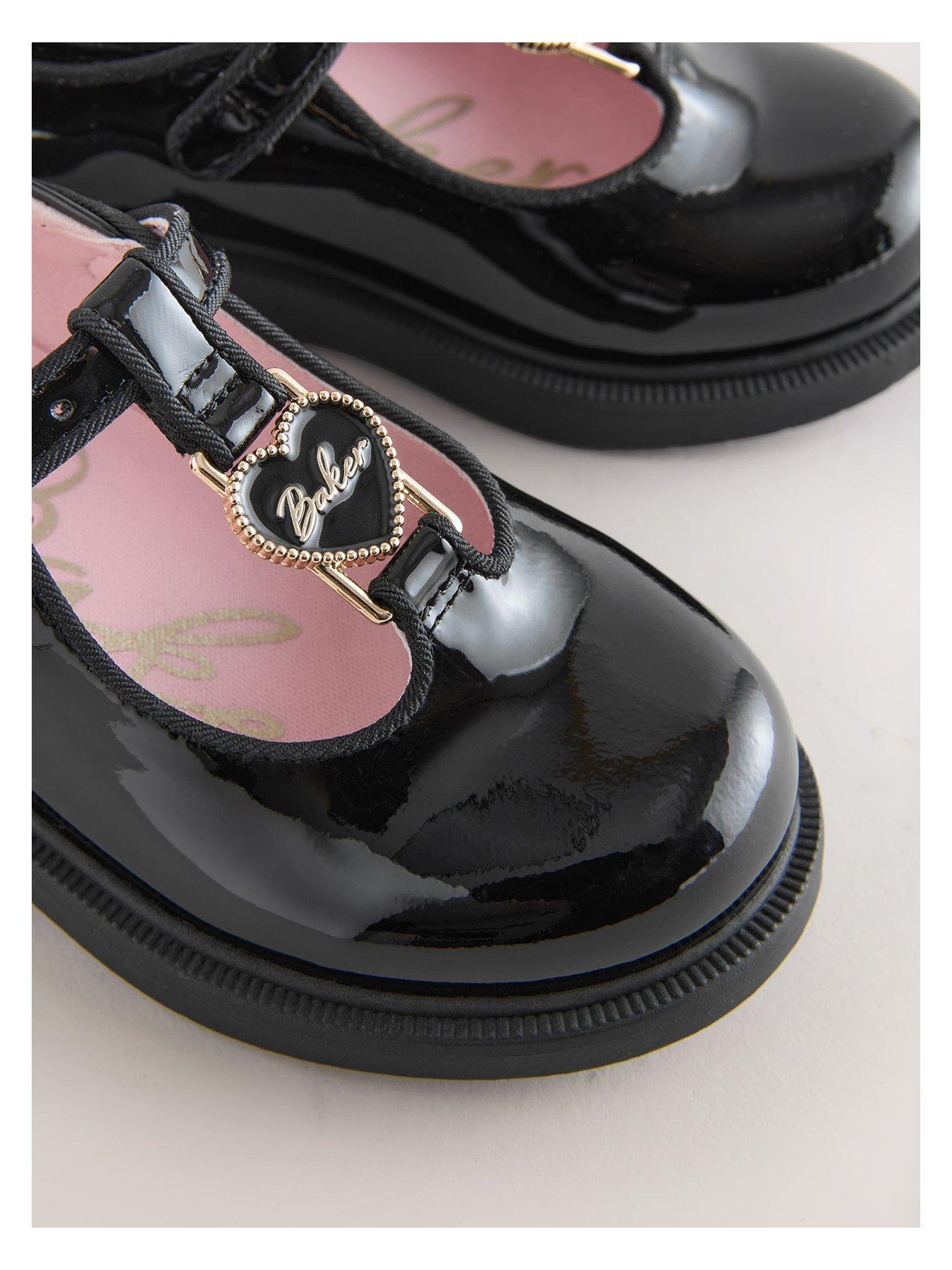 Image 3 of 6 of Ted Baker Younger Girls Patent T-bar Mary Jane School Shoes With Chunky Sole - Black