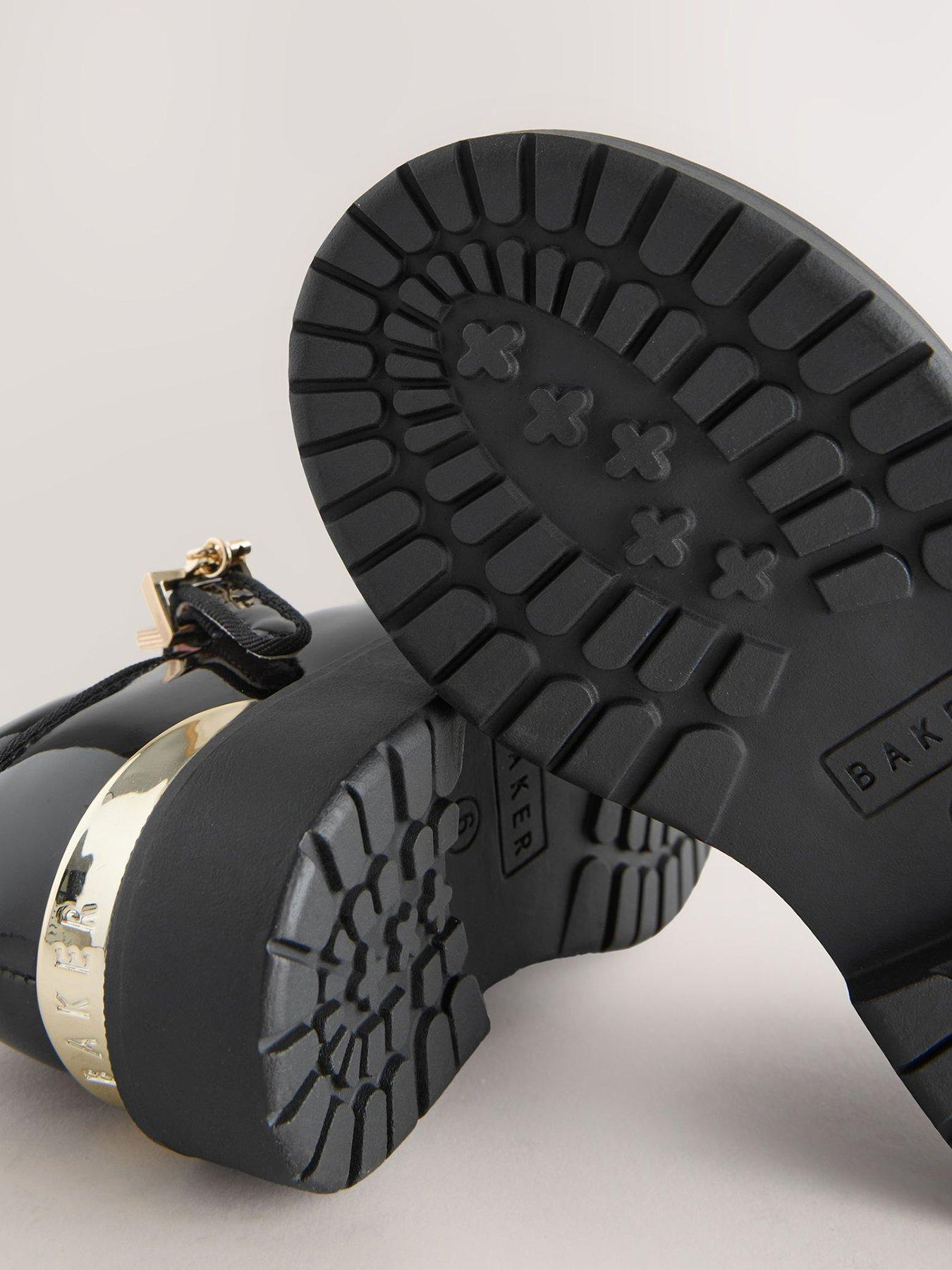 Image 4 of 6 of Ted Baker Younger Girls Patent T-bar Mary Jane School Shoes With Chunky Sole - Black