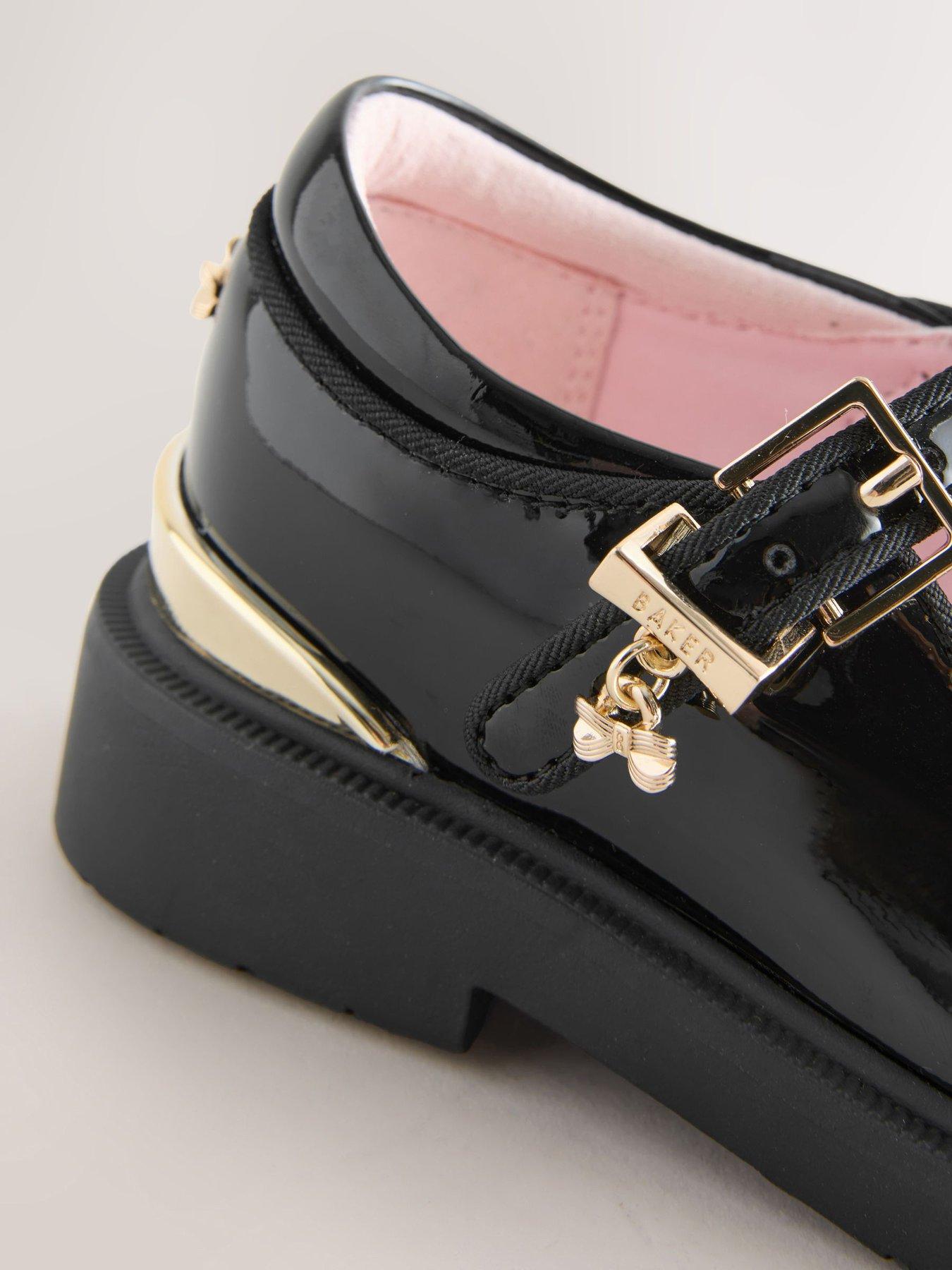 Image 5 of 6 of Ted Baker Younger Girls Patent T-bar Mary Jane School Shoes With Chunky Sole - Black