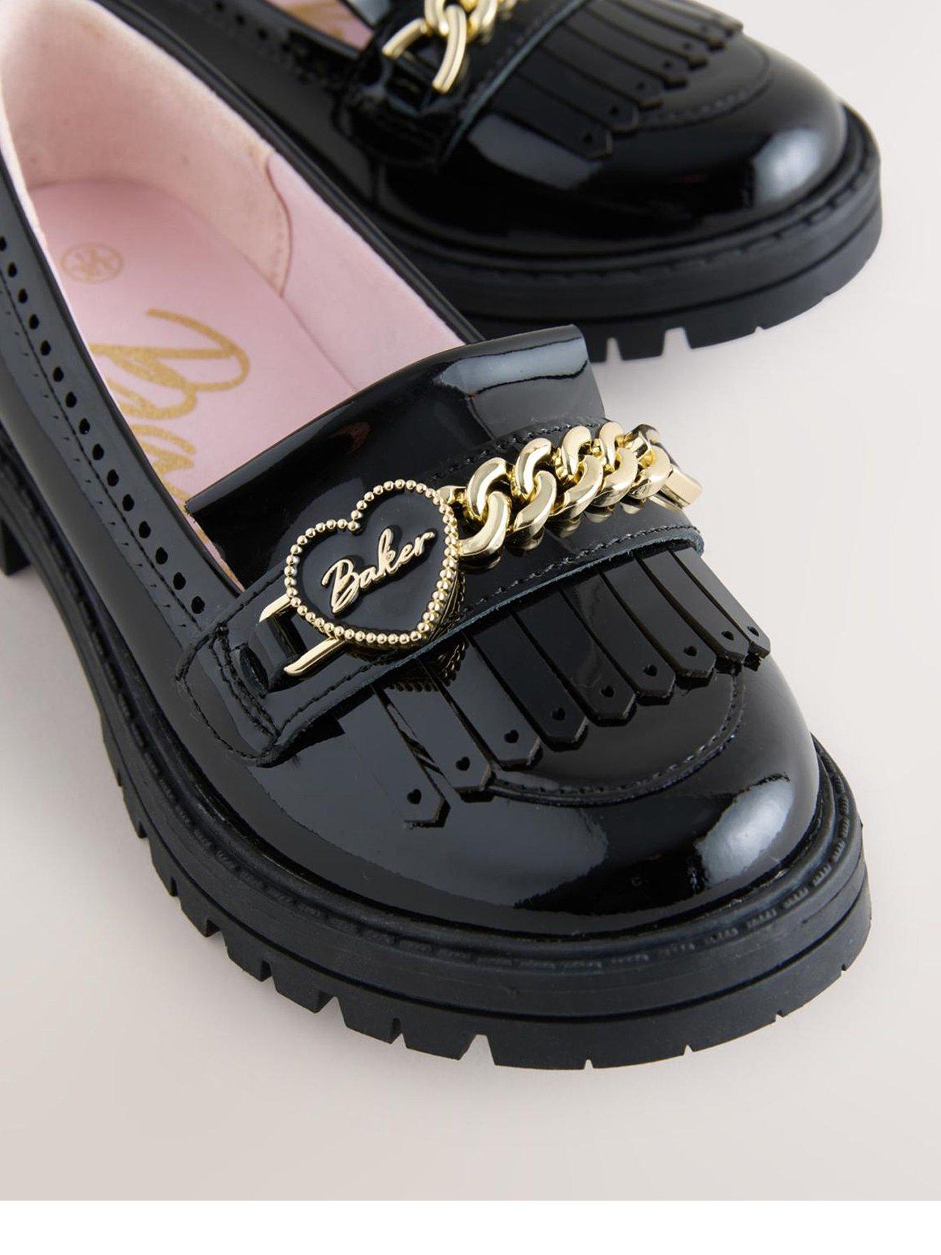 Image 2 of 5 of Baker by Ted Baker Girls Patent Leather Fringe Loafers - Black