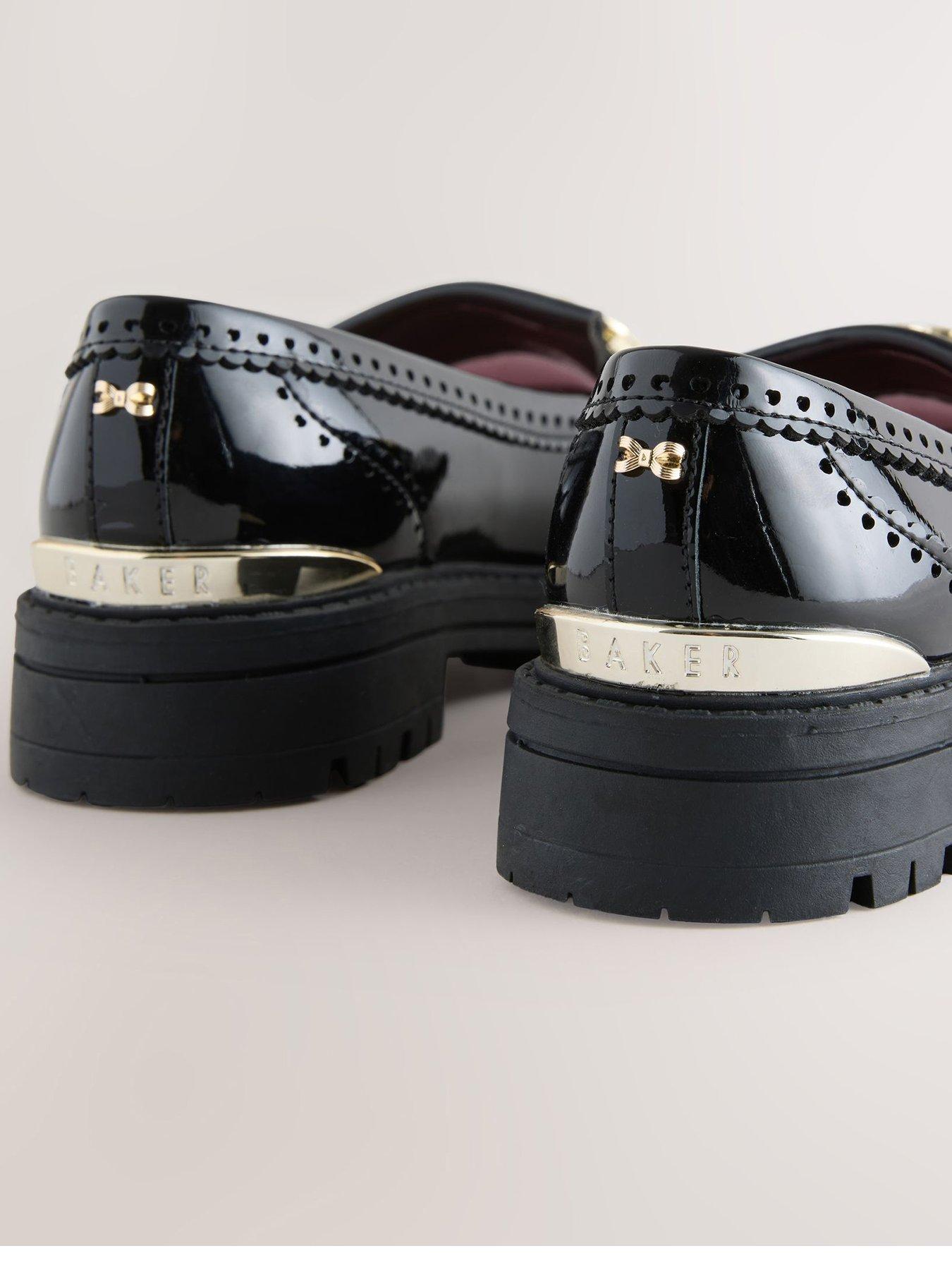 Image 3 of 5 of Baker by Ted Baker Girls Patent Leather Fringe Loafers - Black