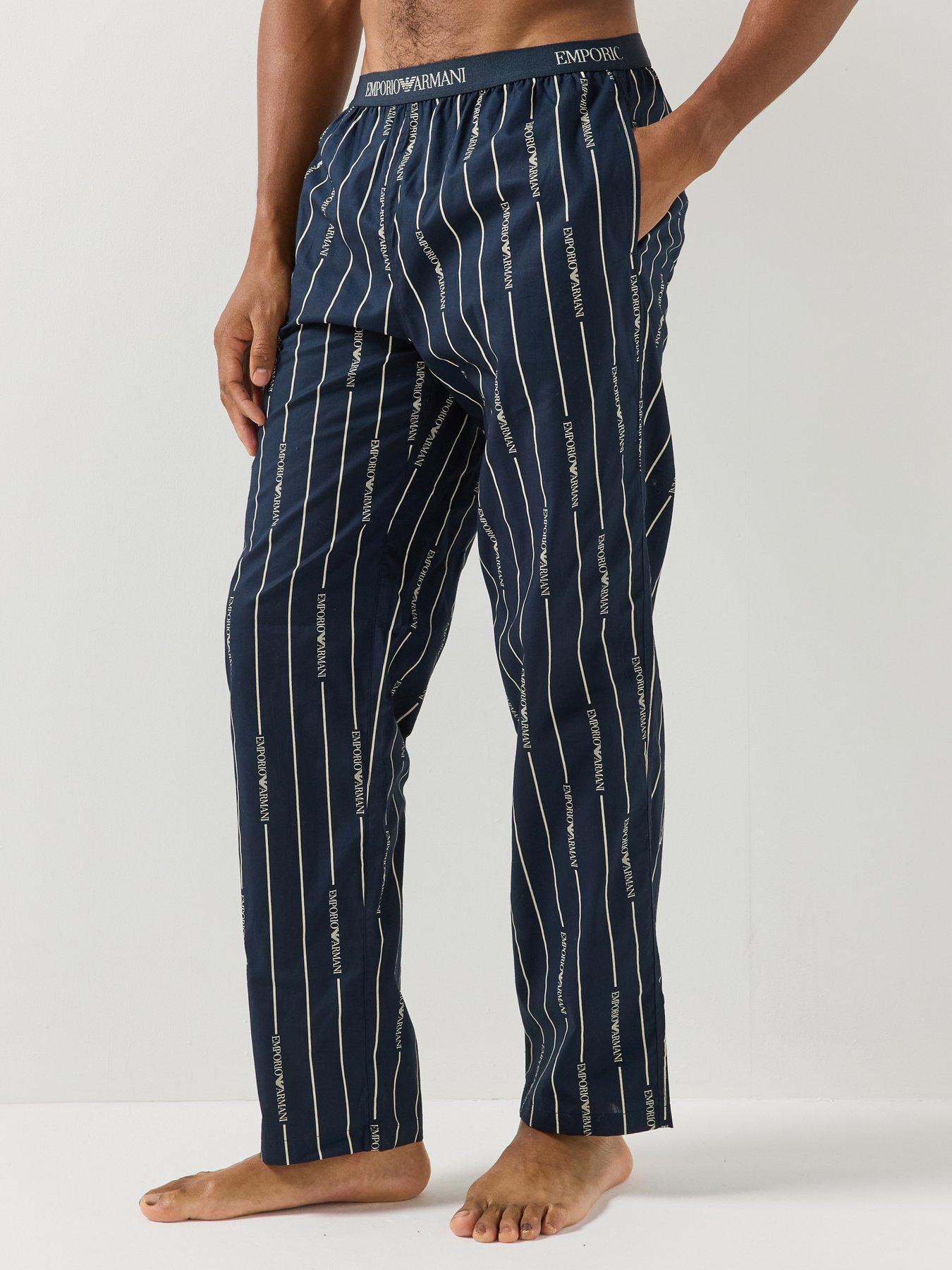 Image 1 of 5 of Emporio Armani Bodywear Yarn Dyed Pyjama Set