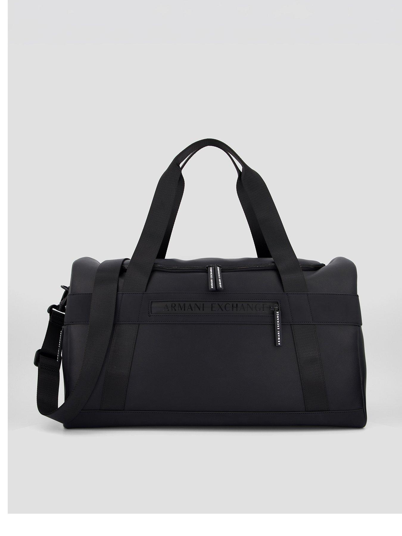 Armani Exchange Duffle Bag In Coated Fabric - Black